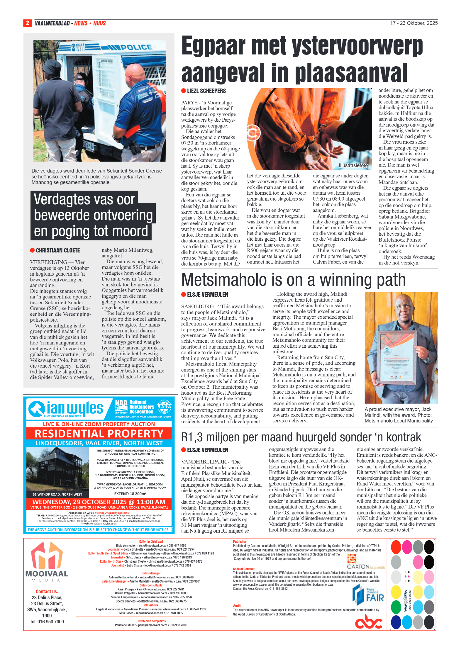 Vaalweekblad 17 – 23 Oktober, 2025 page 2
