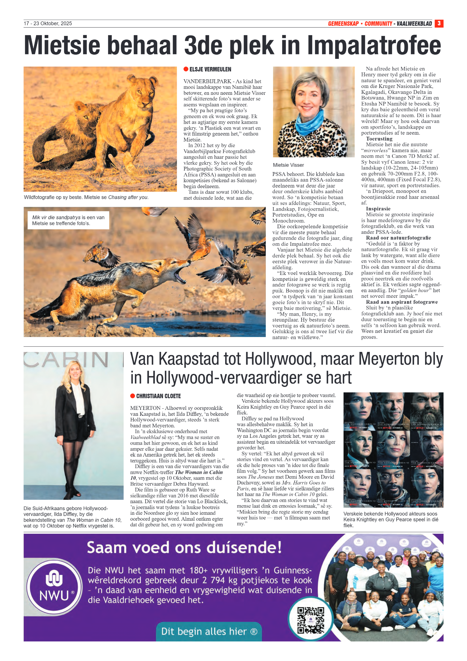 Vaalweekblad 17 – 23 Oktober, 2025 page 3