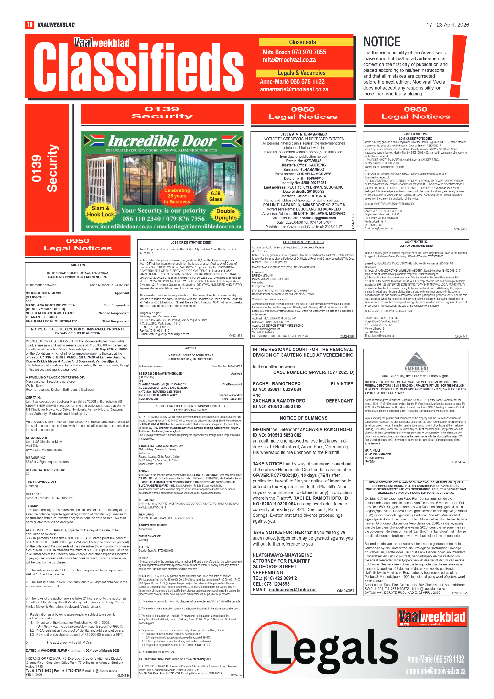 Vaalweekblad – 17 April 2026 page 10