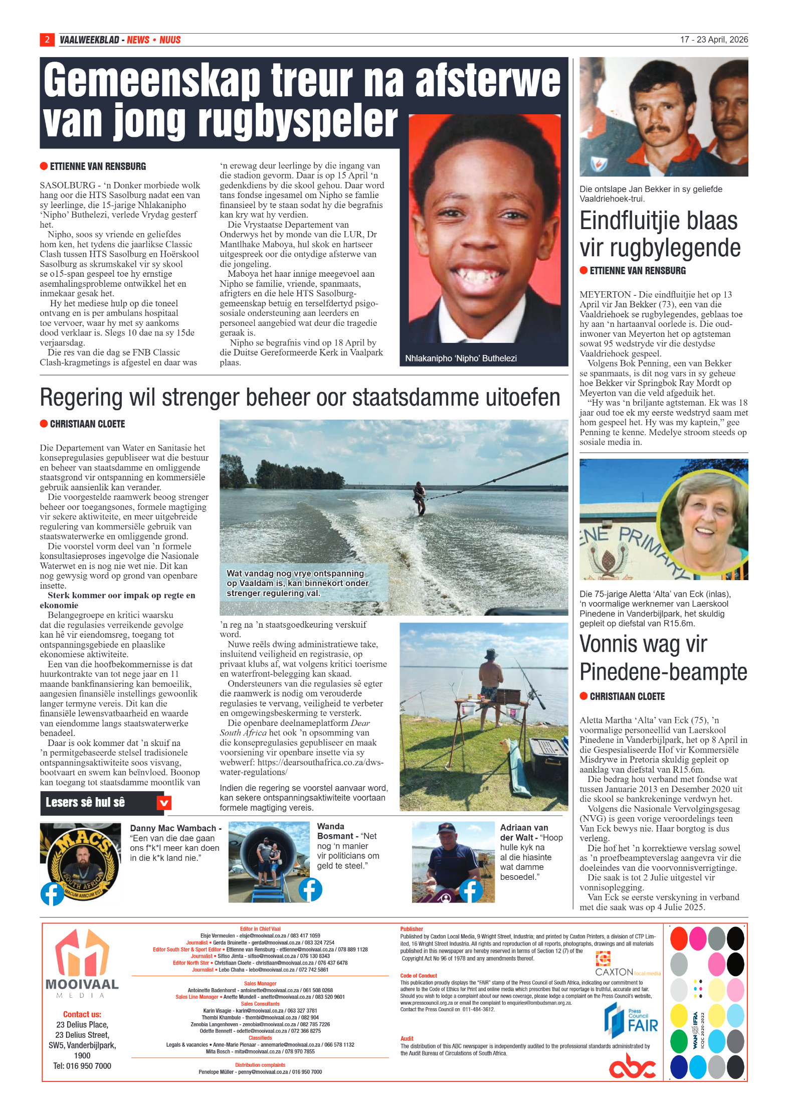 Vaalweekblad – 17 April 2026 page 2