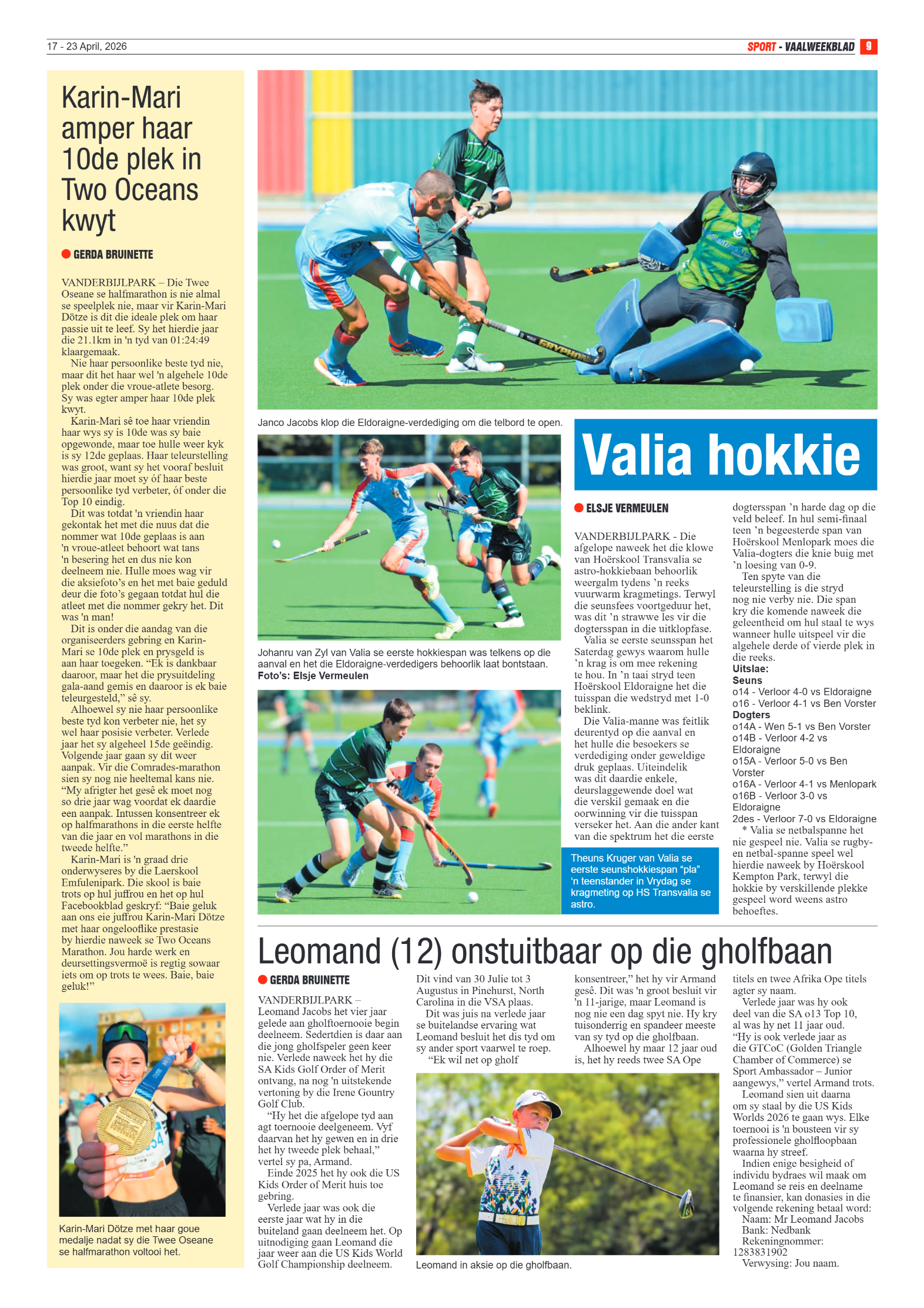 Vaalweekblad – 17 April 2026 page 9