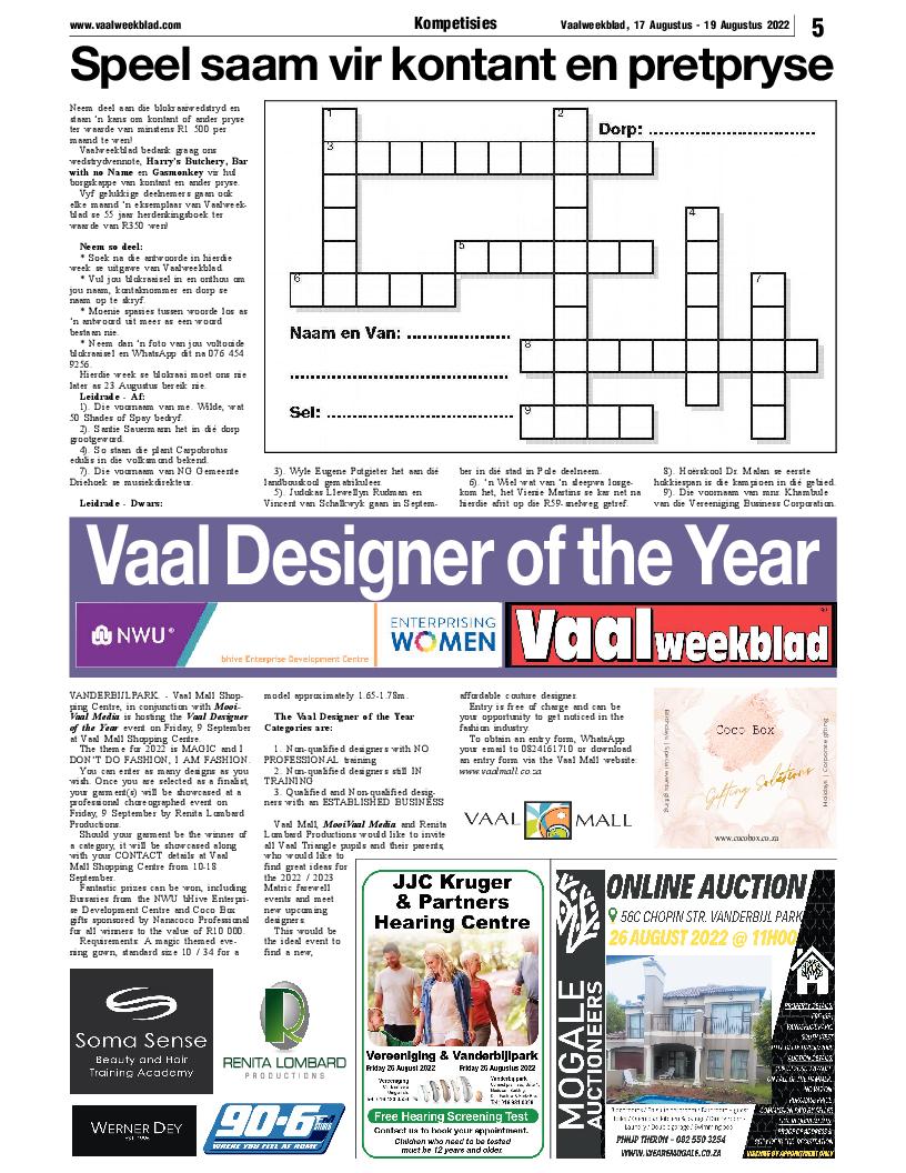 Vaalweekblad, 17 Augustus – 19 Augustus 2022 page 5