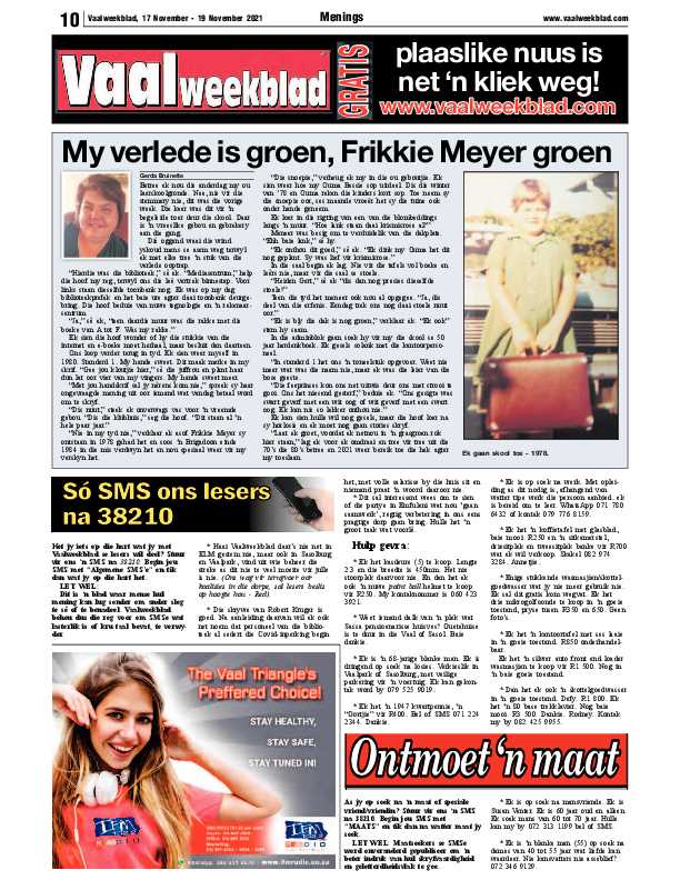 Vaalweekblad 17 November – 19 November 2021 page 10