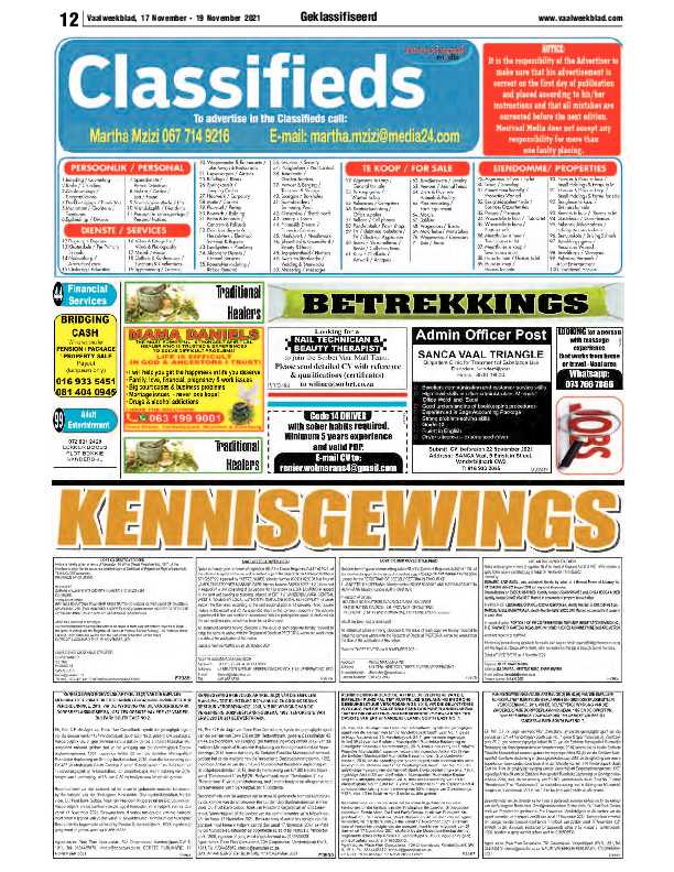 Vaalweekblad 17 November – 19 November 2021 page 12