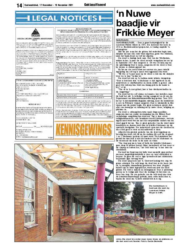 Vaalweekblad 17 November – 19 November 2021 page 14