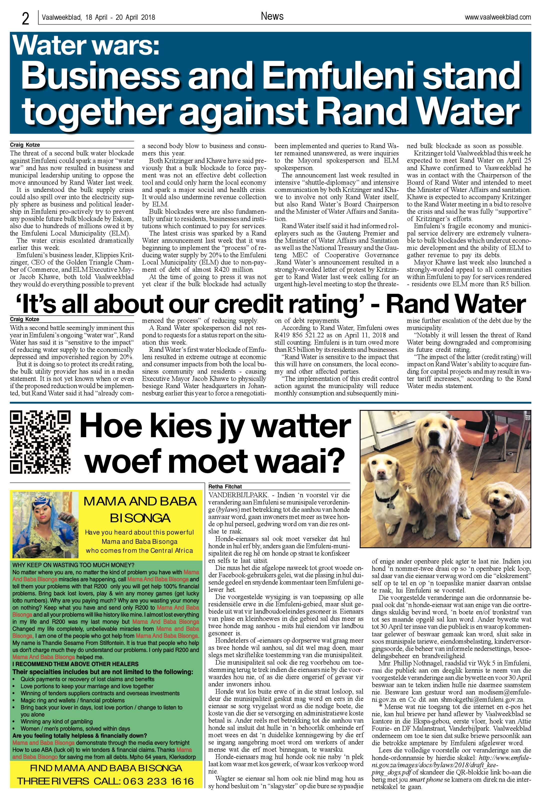 Vaalweekblad 18 – 20 April 2018 page 2