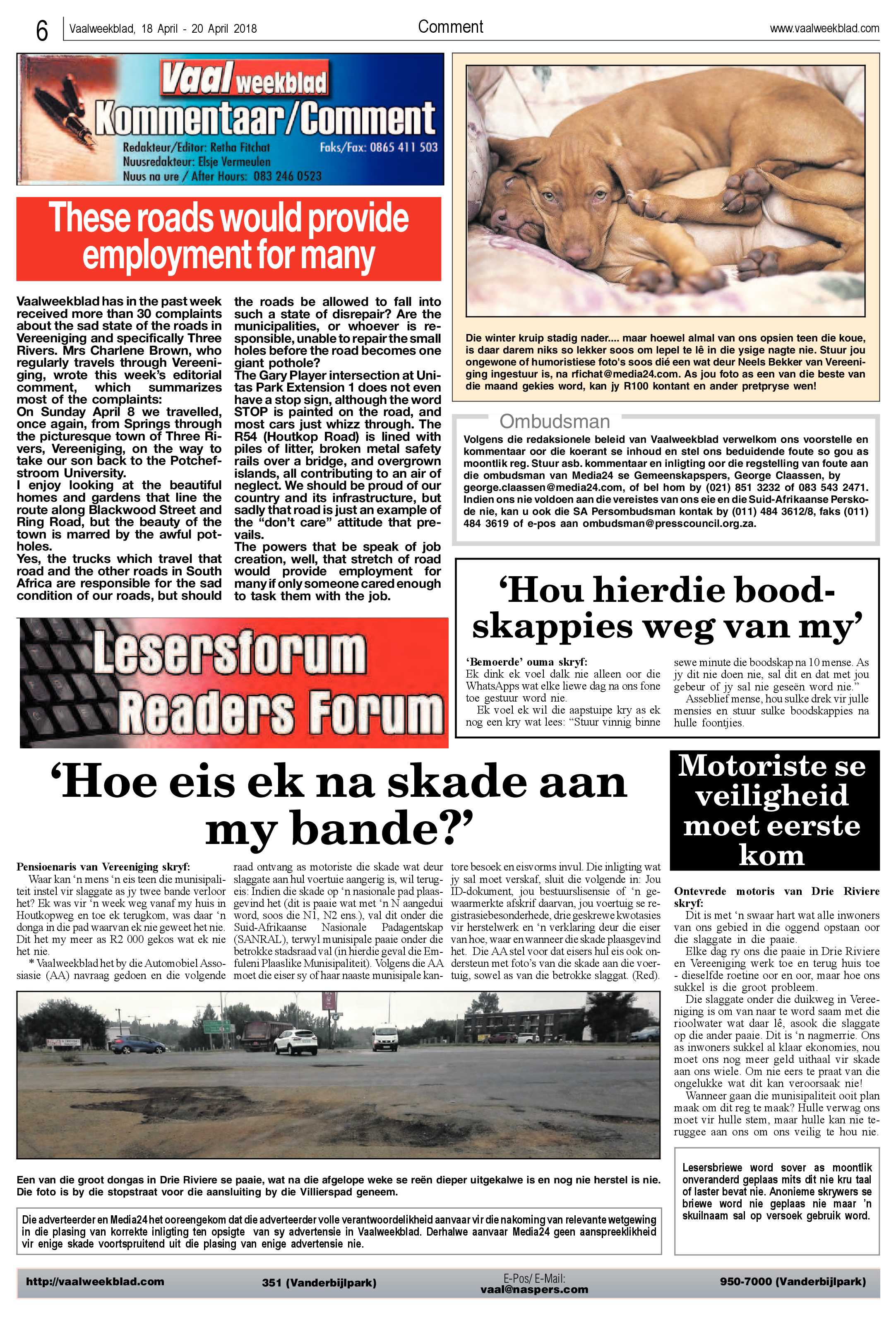 Vaalweekblad 18 – 20 April 2018 page 6