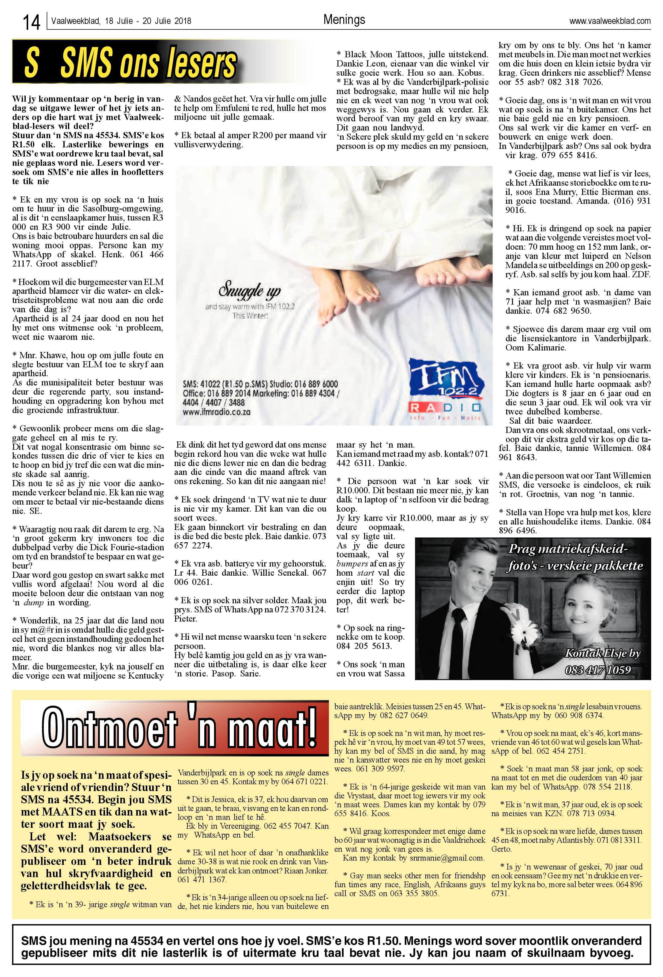 Vaalweekblad 18 – 20 Julie 2018 page 14