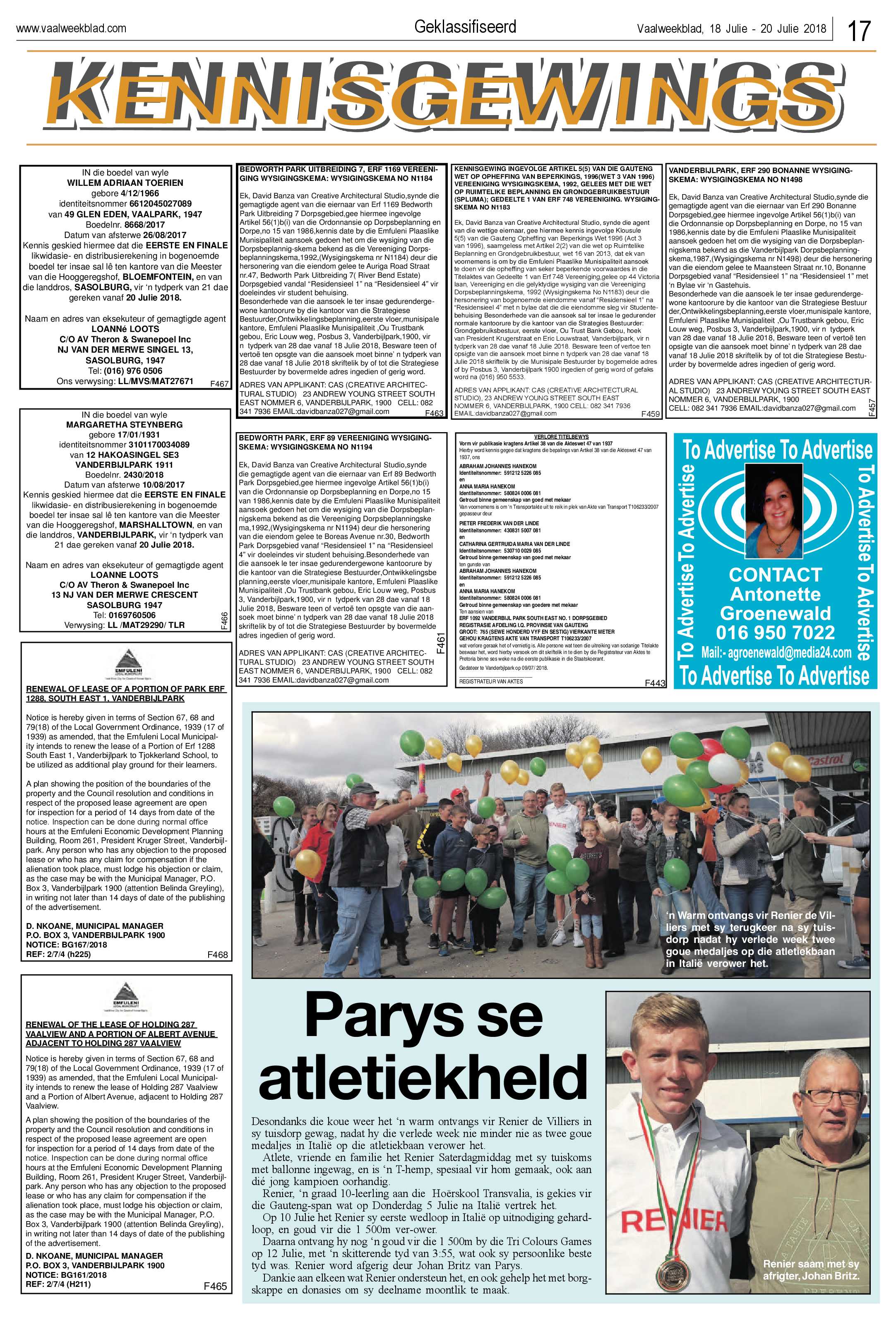 Vaalweekblad 18 – 20 Julie 2018 page 17