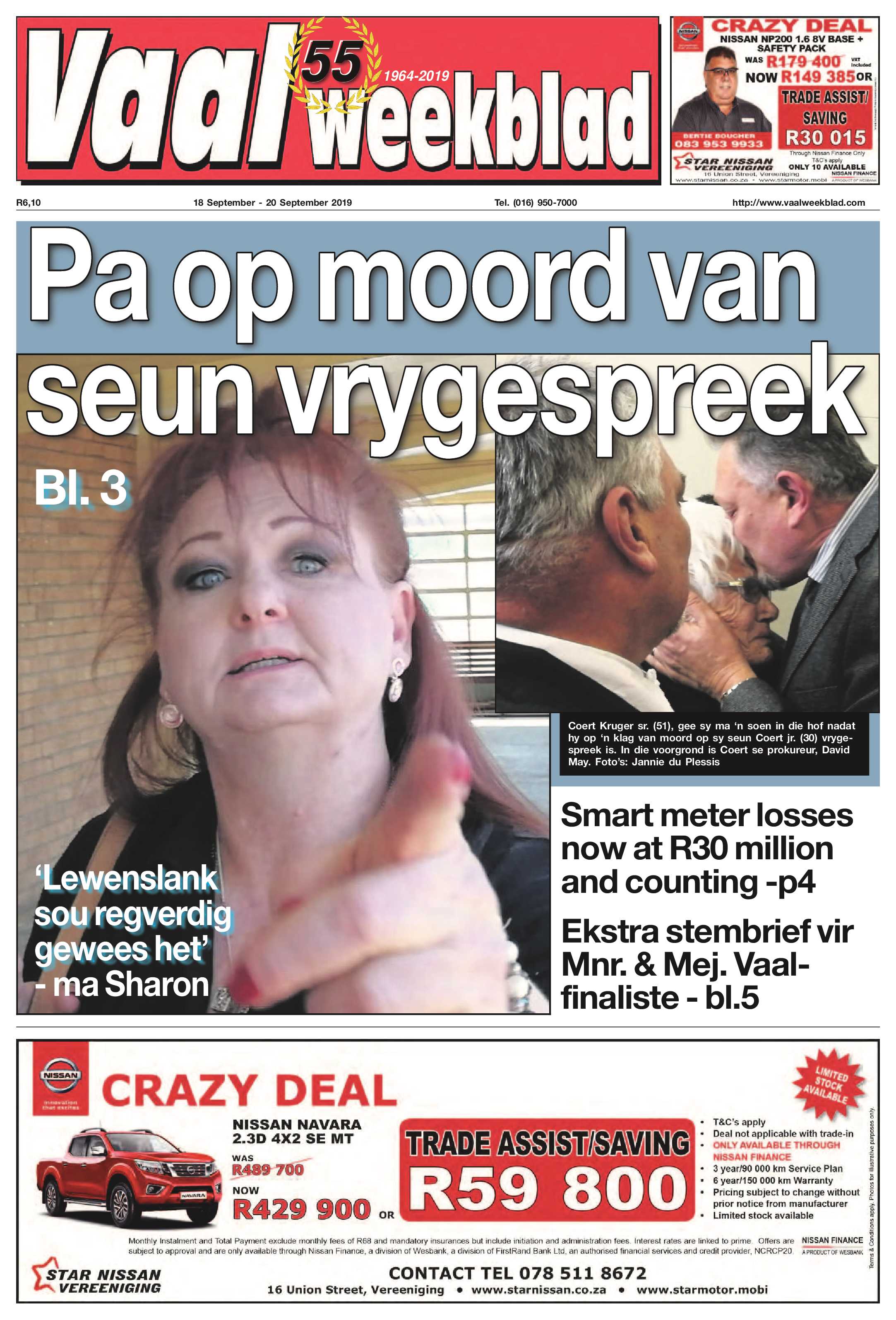 Vaalweekblad 18 – 20 September 2019 page 1