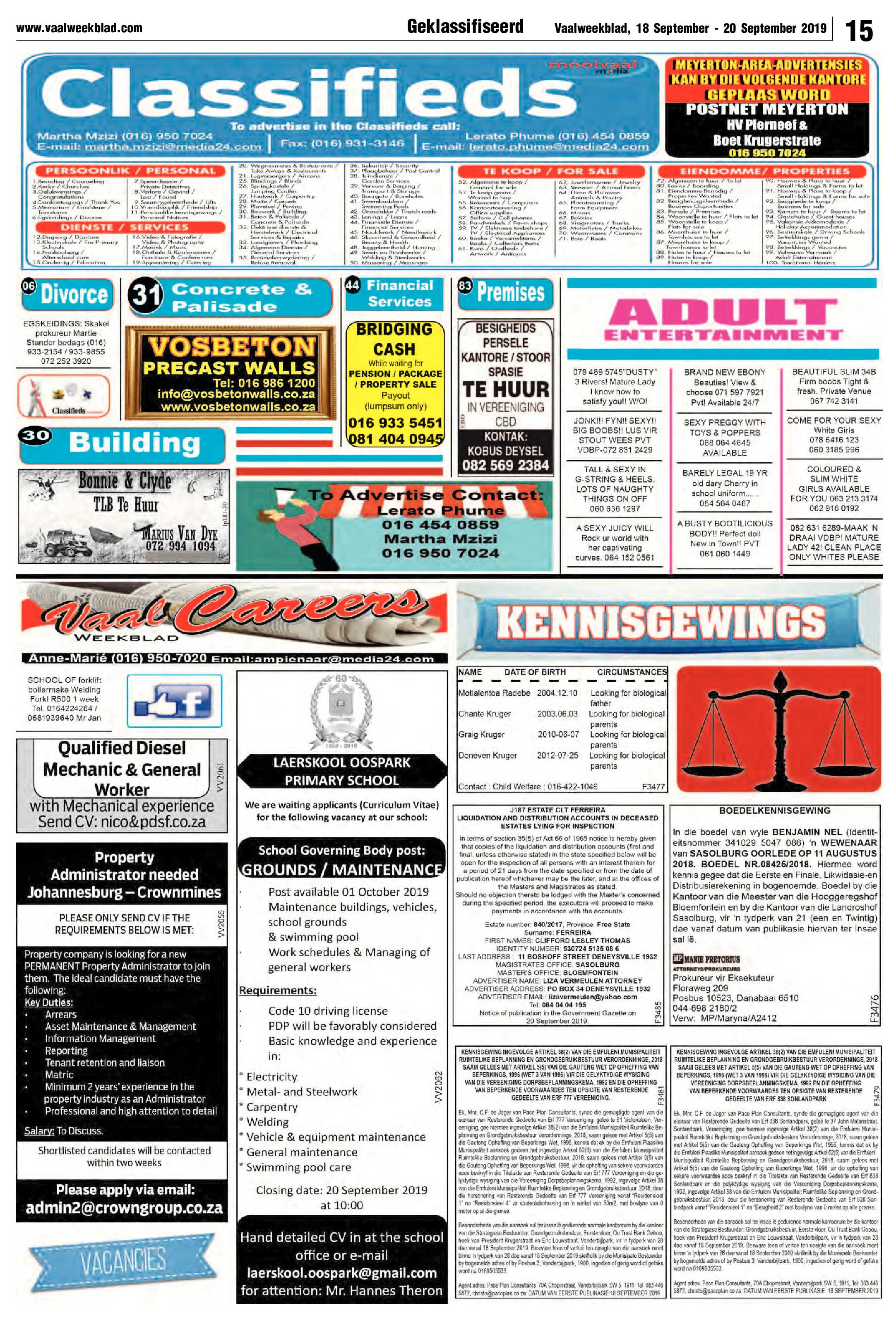 Vaalweekblad 18 – 20 September 2019 page 15