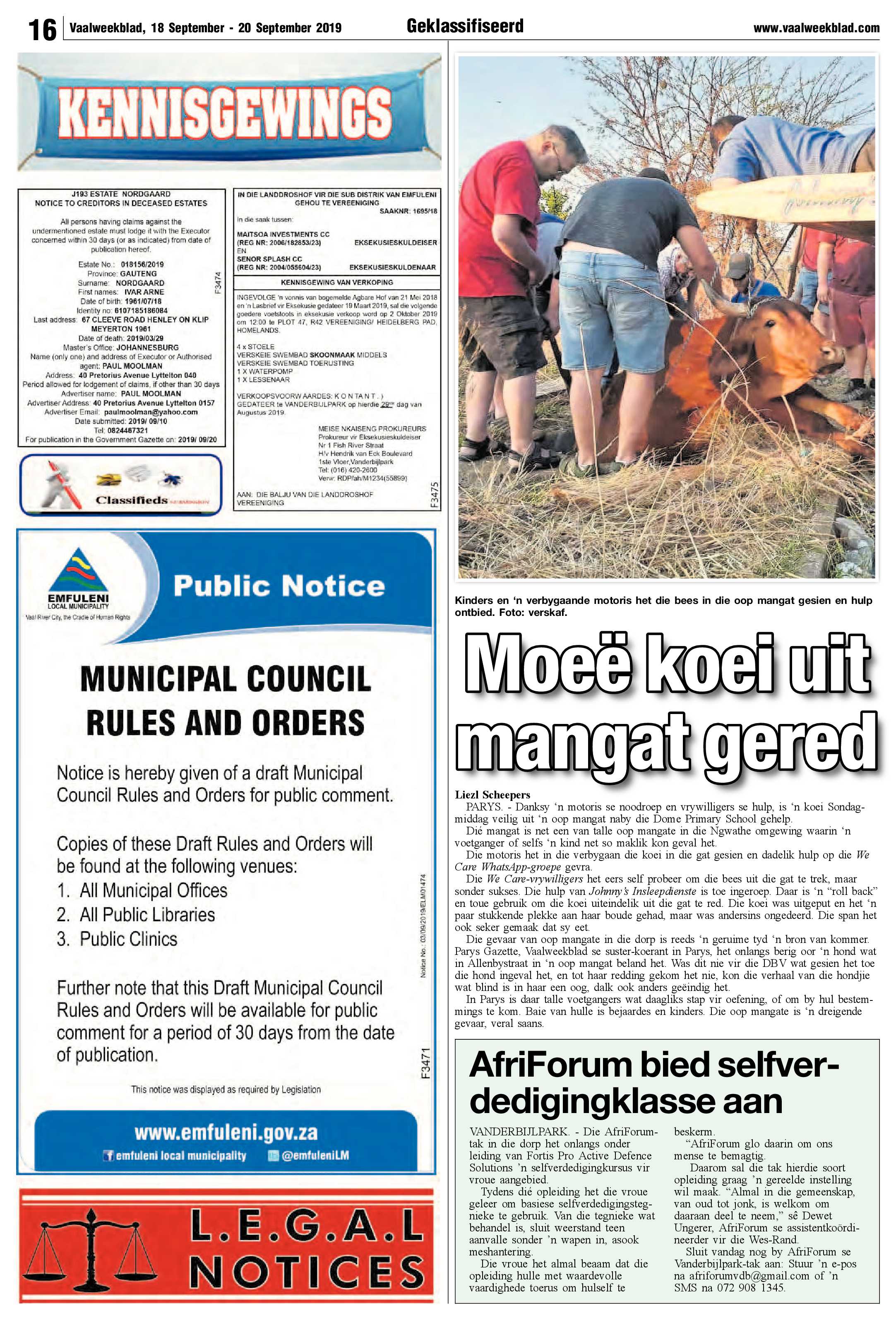 Vaalweekblad 18 – 20 September 2019 page 16
