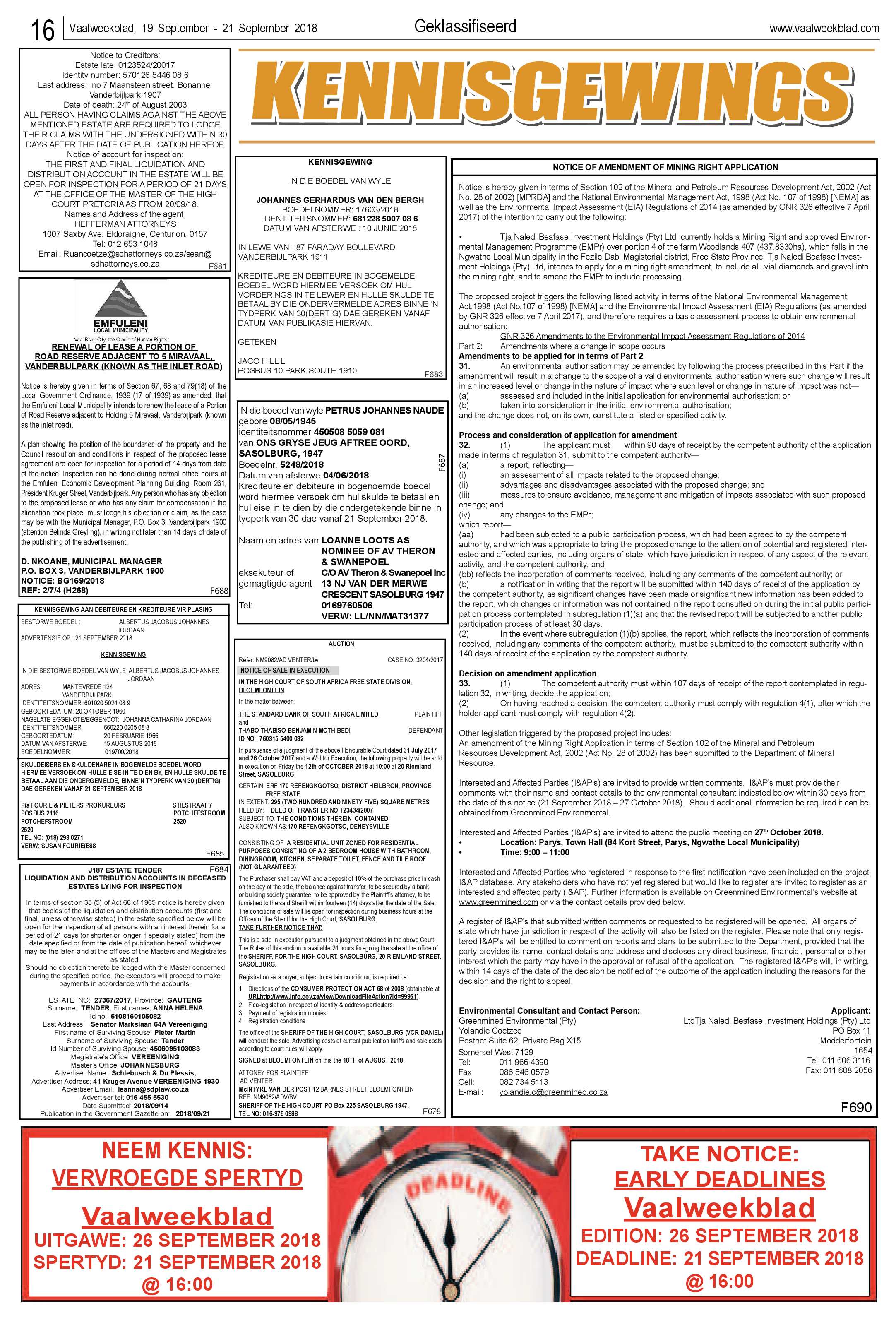 Vaalweekblad 18 – 21 September 2018 page 16