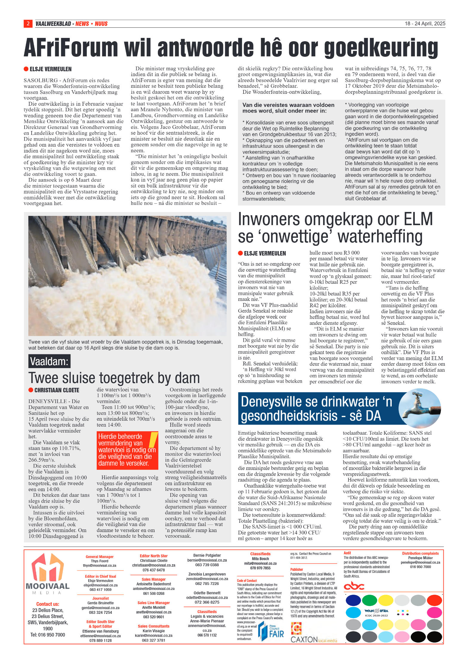 Vaalweekblad 18 – 24 April, 2025 page 2