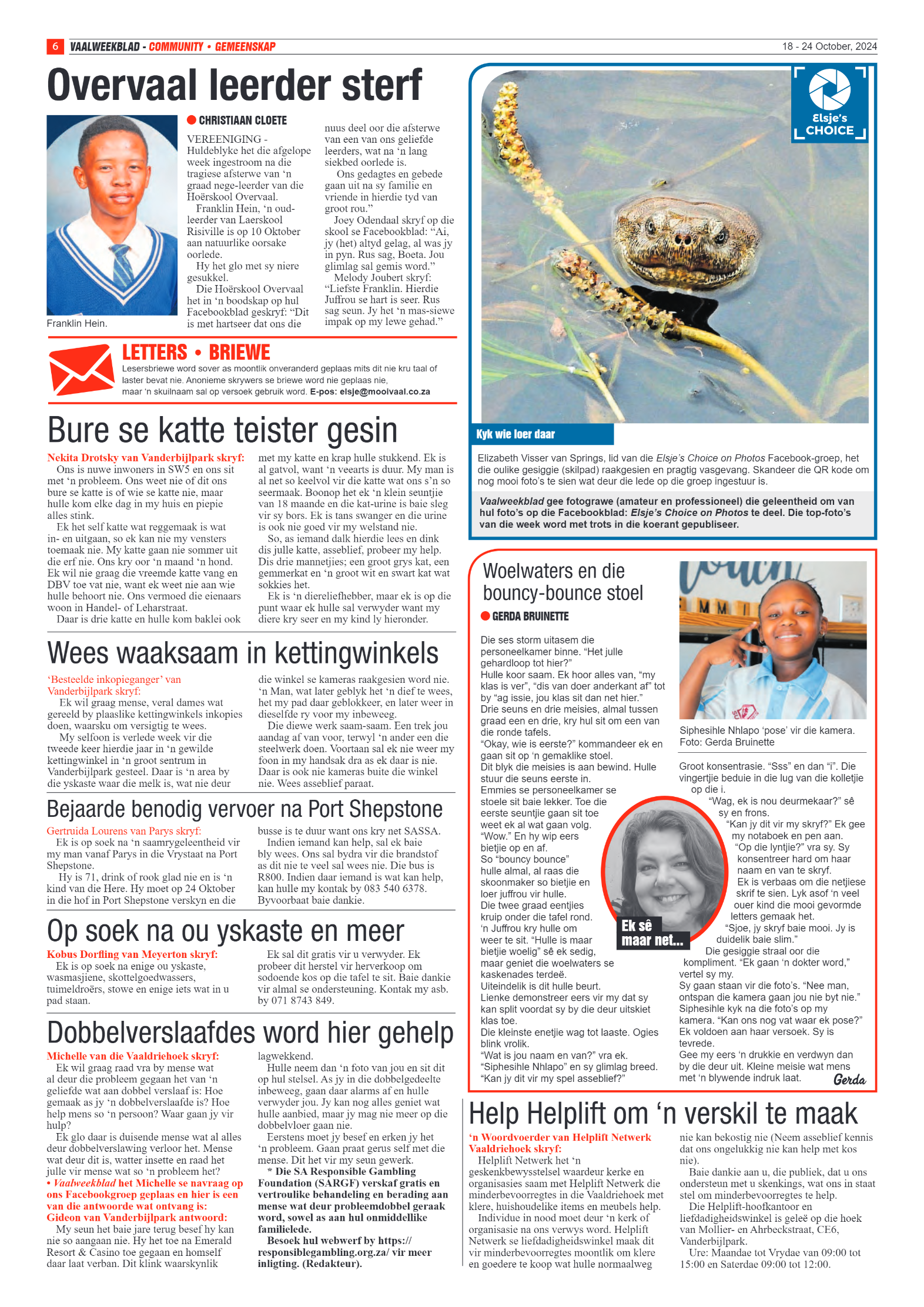 Vaalweekblad -18 – 24 October, 2024 page 6