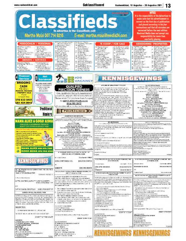 Vaalweekblad 18 Augustus – 20 Augustus 2021 page 13