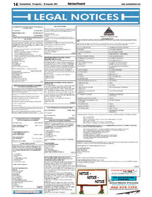 Vaalweekblad 18 Augustus – 20 Augustus 2021 page 14