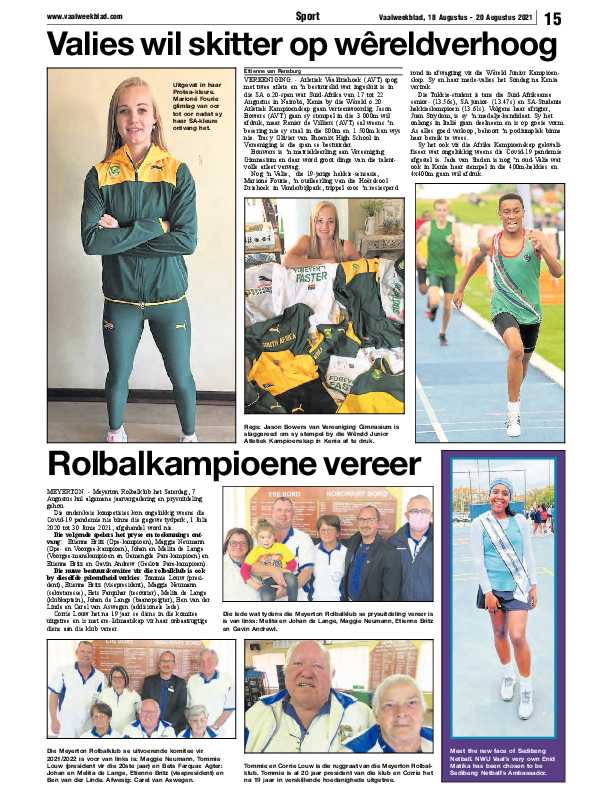 Vaalweekblad 18 Augustus – 20 Augustus 2021 page 15
