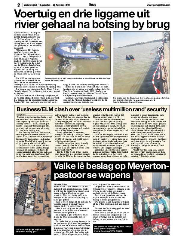 Vaalweekblad 18 Augustus – 20 Augustus 2021 page 2