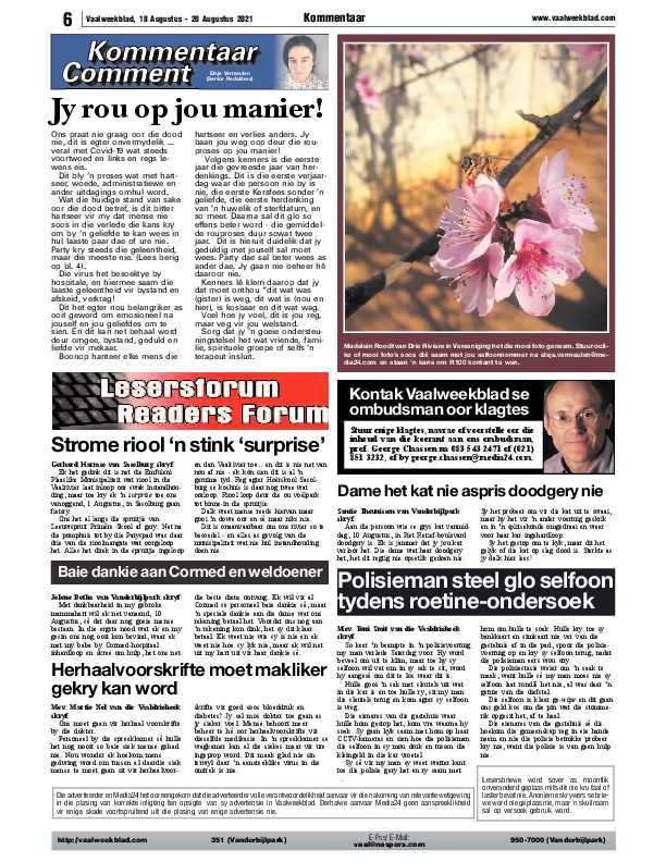 Vaalweekblad 18 Augustus – 20 Augustus 2021 page 6