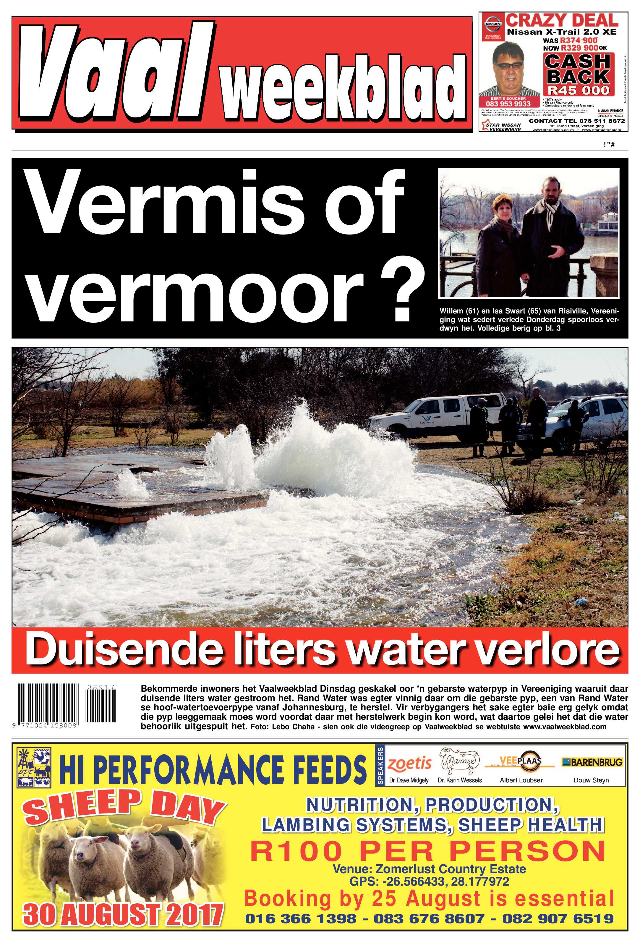 Vaalweekblad 19 – 23 Julie 2017 page 1