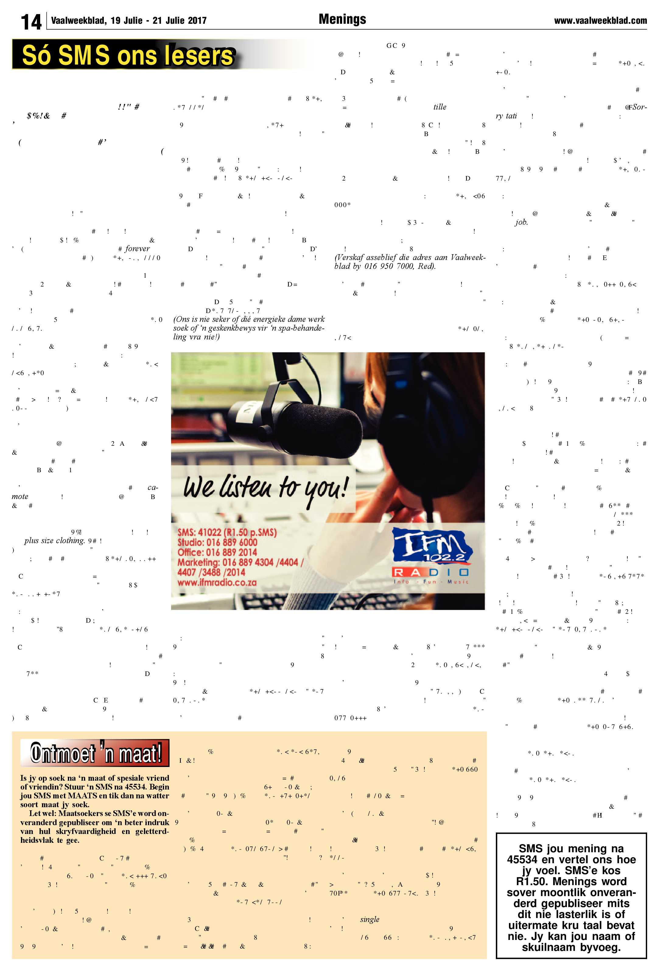 Vaalweekblad 19 – 23 Julie 2017 page 14