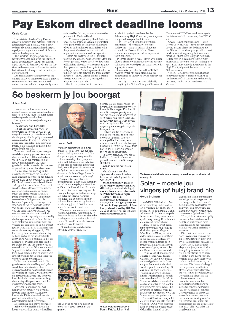 Vaalweekblad, 19 – 25 January, 2024 page 13