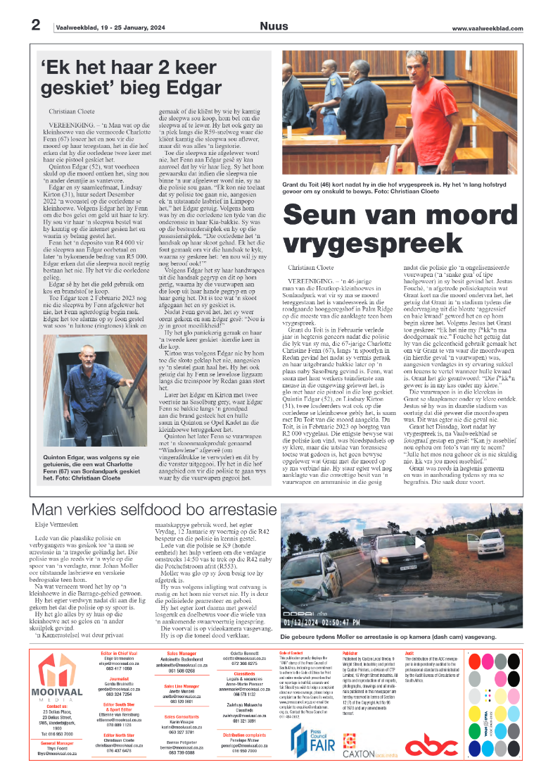 Vaalweekblad, 19 – 25 January, 2024 page 2