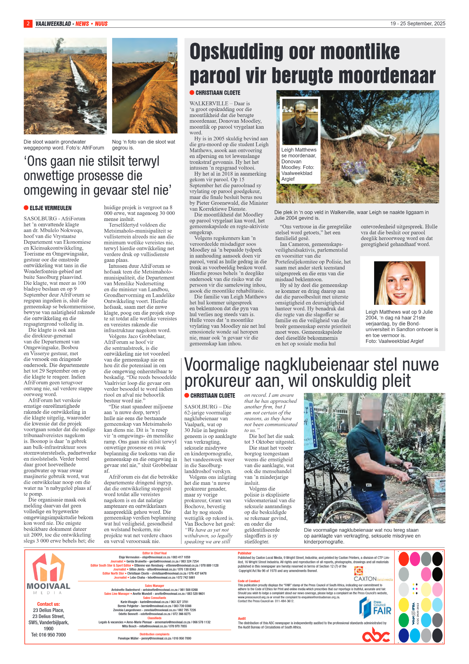 Vaalweekblad 19 – 25 September, 2025 page 2