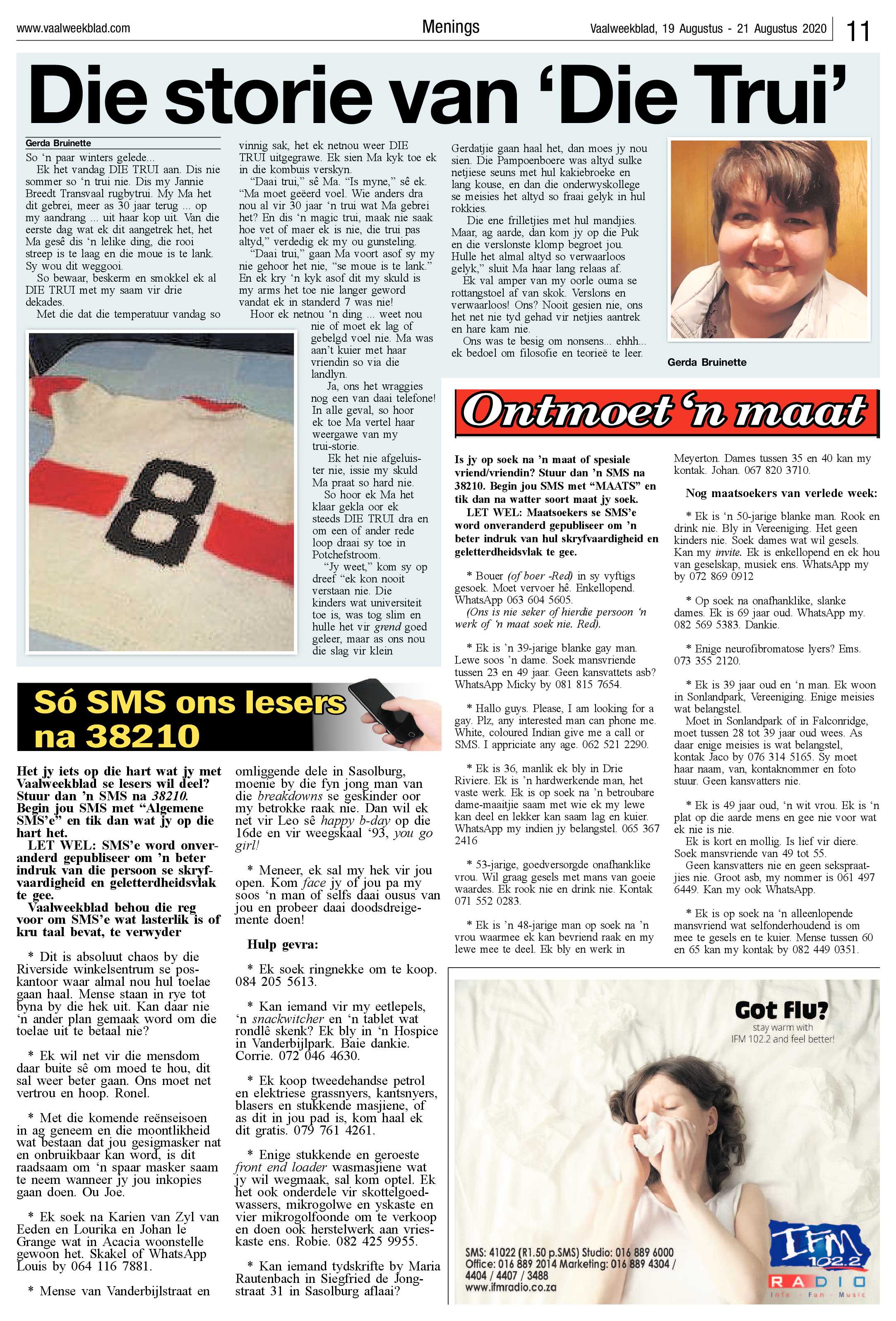 Vaalweekblad, 19 Augustus – 21 Augustus 2020 page 11