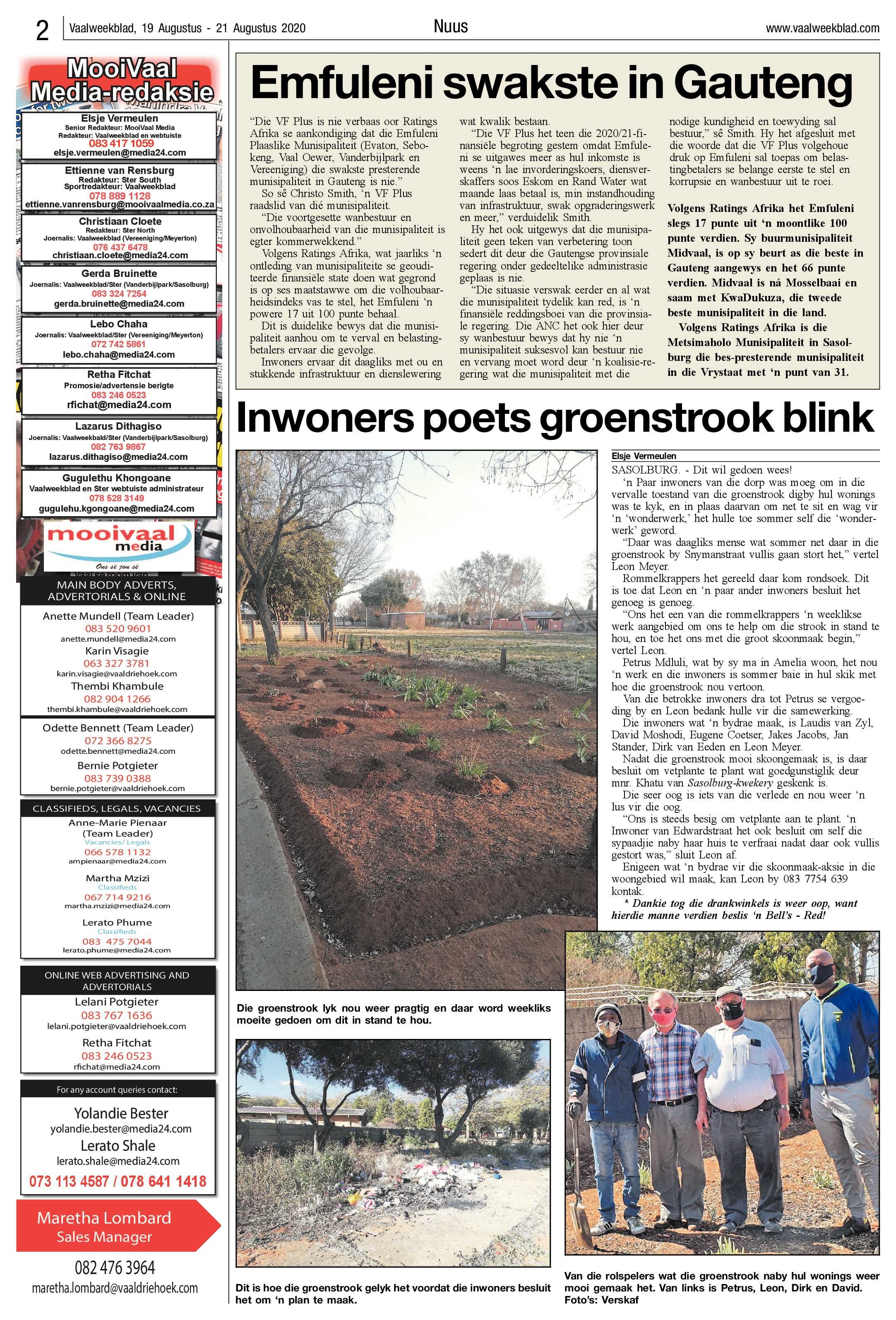 Vaalweekblad, 19 Augustus – 21 Augustus 2020 page 2
