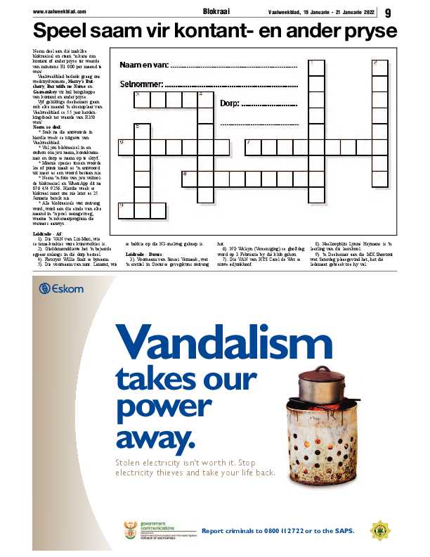 Vaalweekblad 19 Januarie – 21 Januarie 2022 page 9