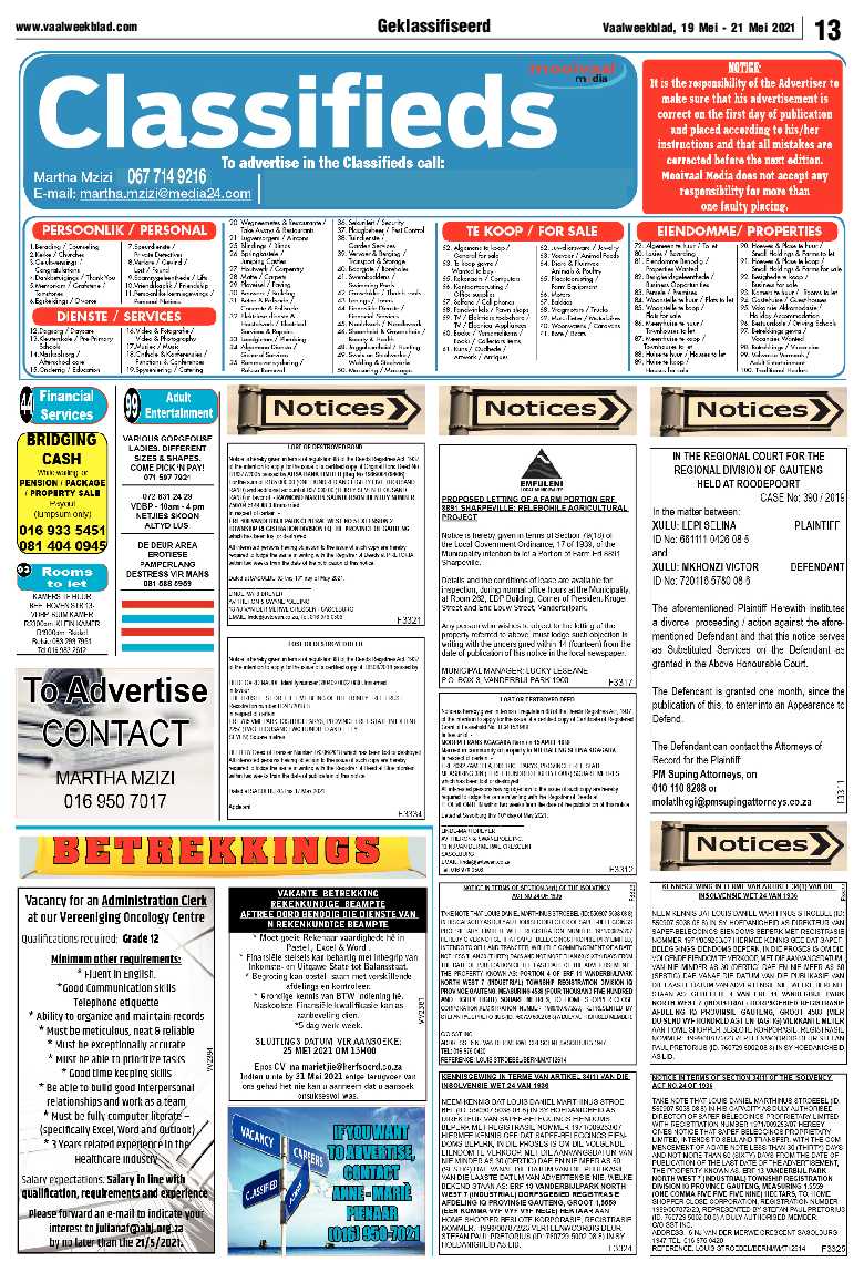 Vaalweekblad 19 Mei – 21 Mei 2021 page 13