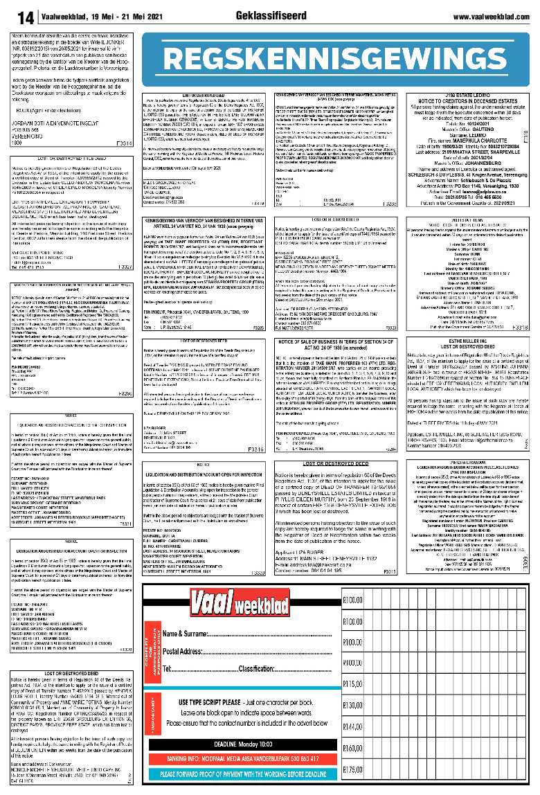 Vaalweekblad 19 Mei – 21 Mei 2021 page 14