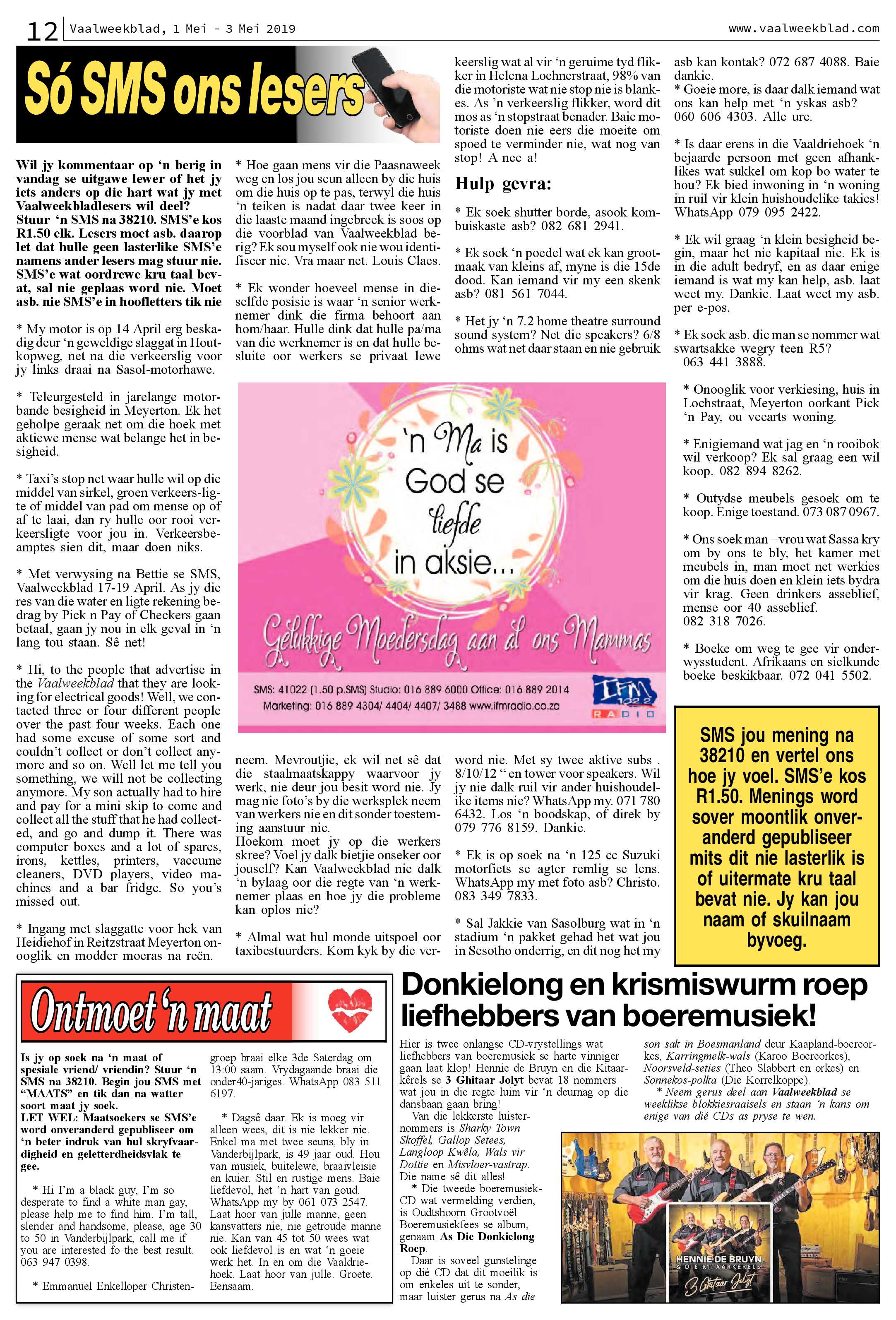 Vaalweekblad 1 – 3 Mei 2019 page 12