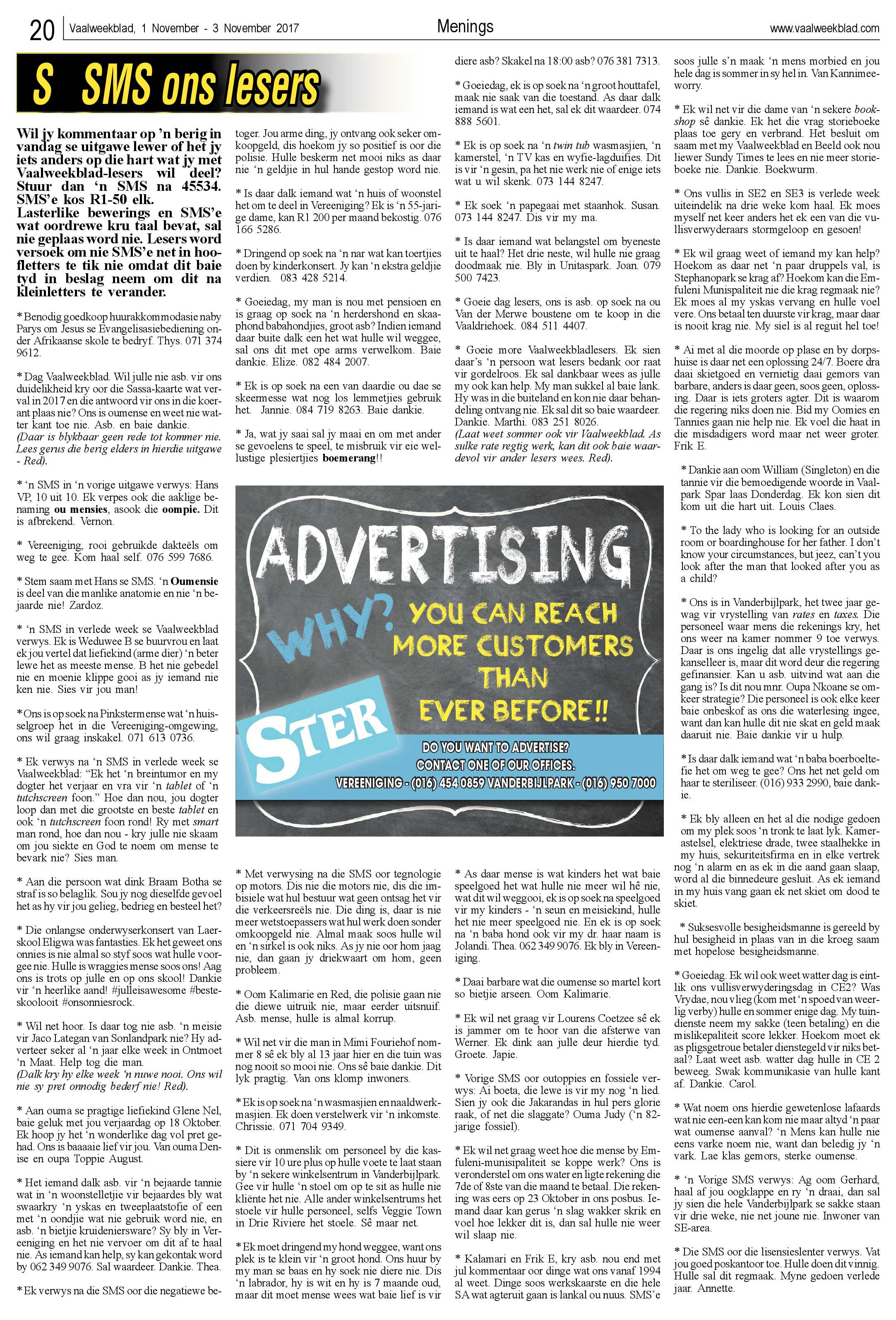 Vaalweekblad 1 – 3 November 2017 page 20