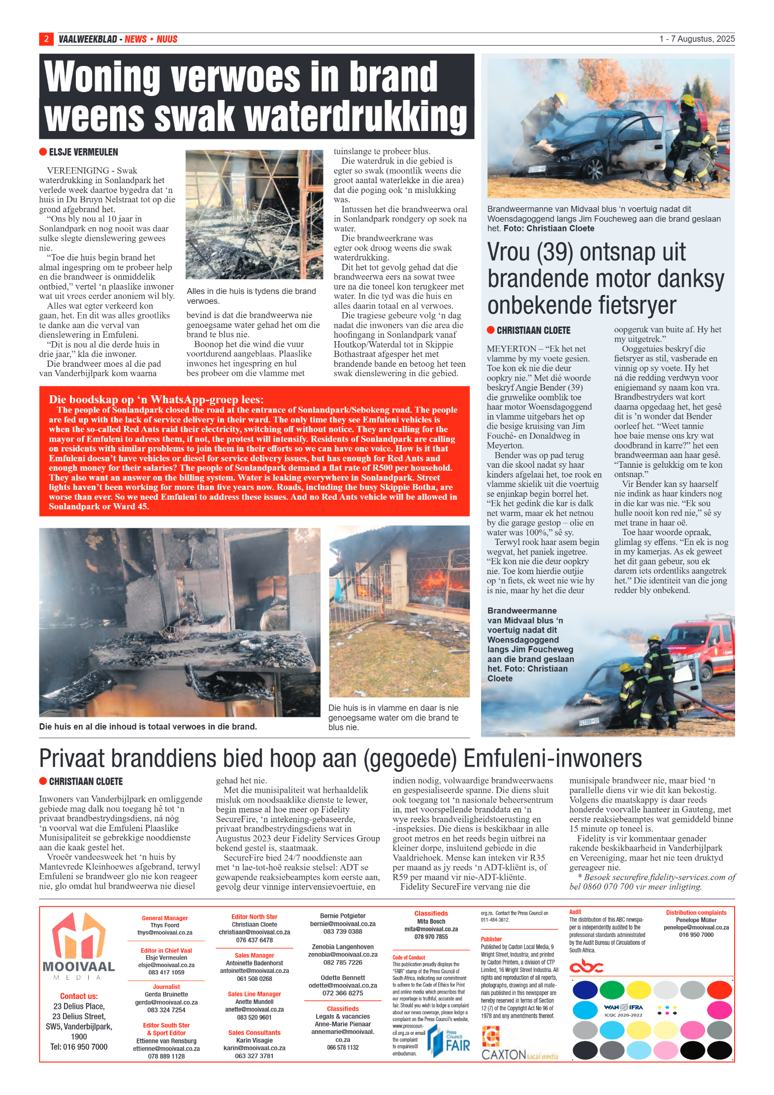 Vaalweekblad 1 – 7 Augustus, 2025 page 2