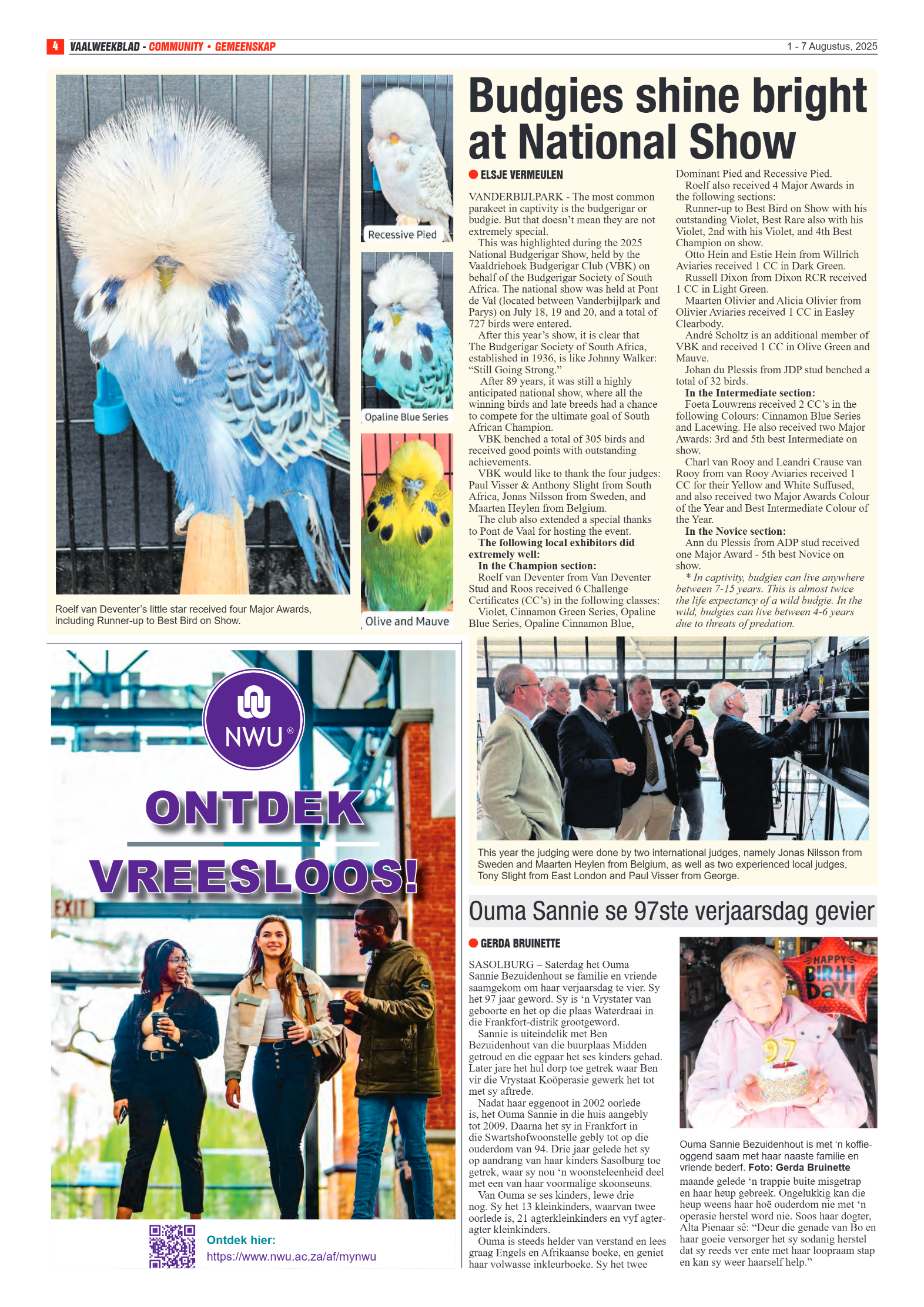 Vaalweekblad 1 – 7 Augustus, 2025 page 4