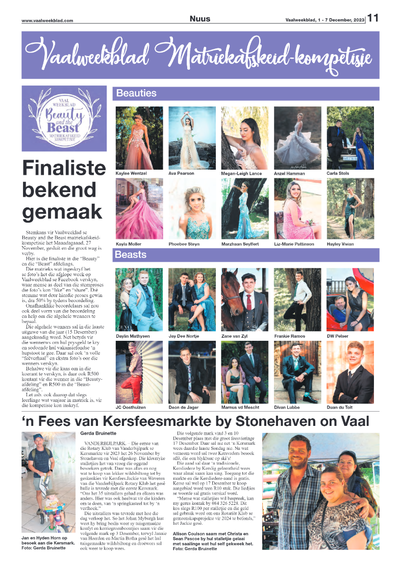 Vaalweekblad, 1 – 7 December, 2023 page 11
