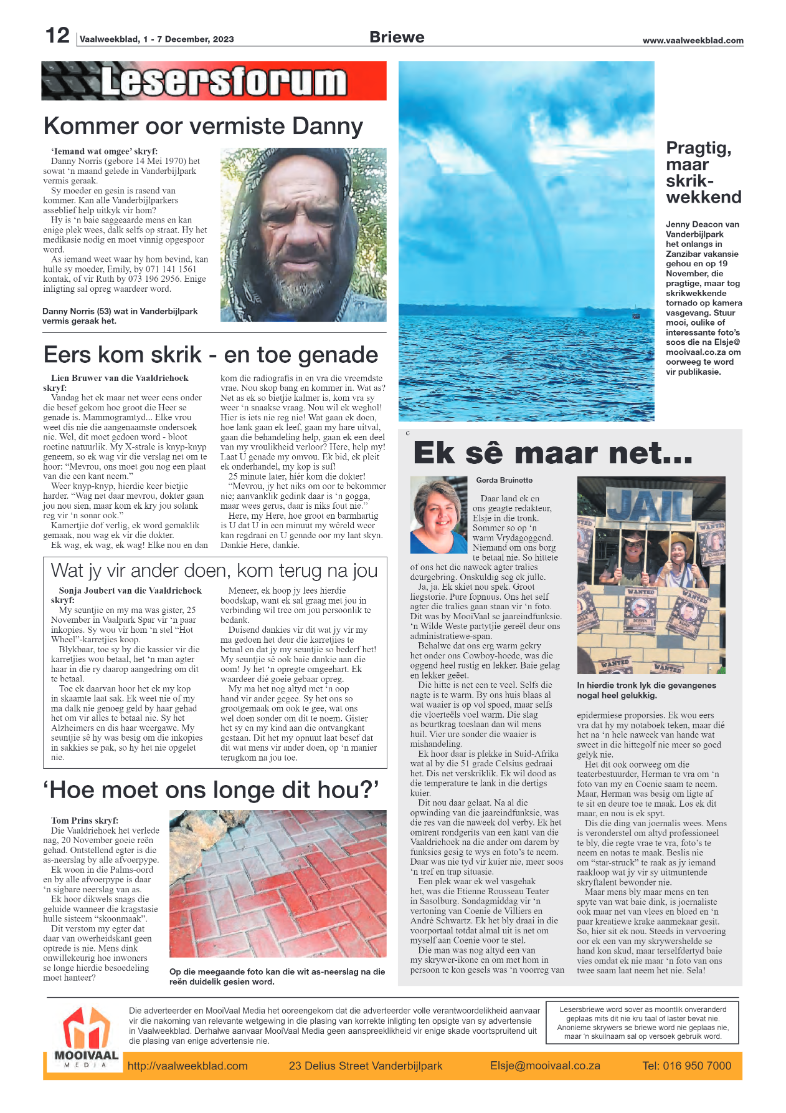 Vaalweekblad, 1 – 7 December, 2023 page 12
