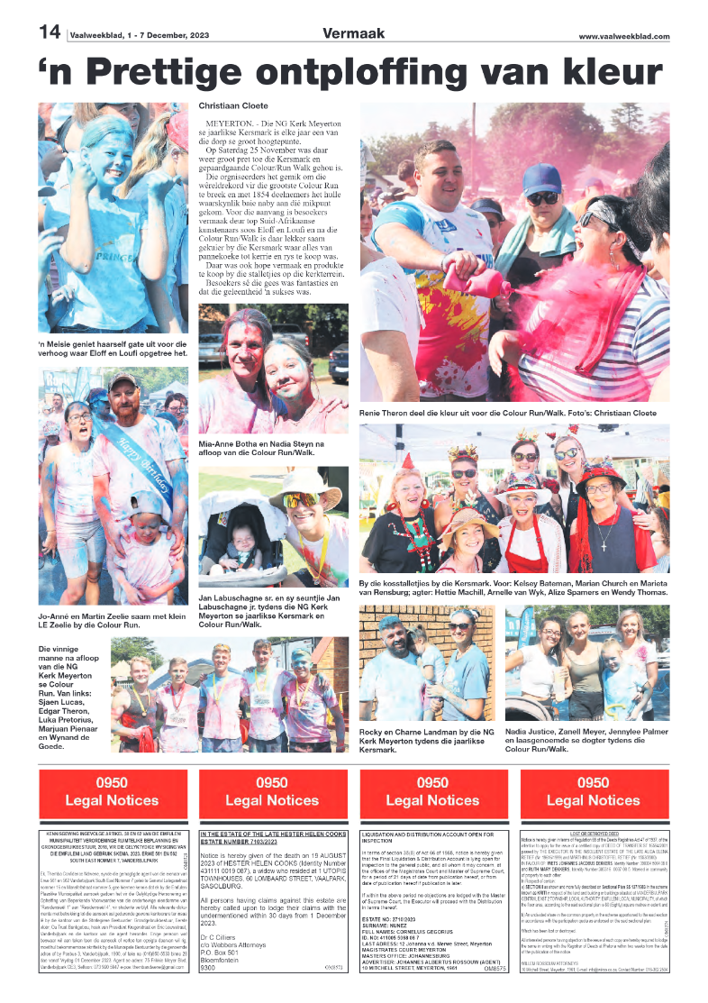 Vaalweekblad, 1 – 7 December, 2023 page 14