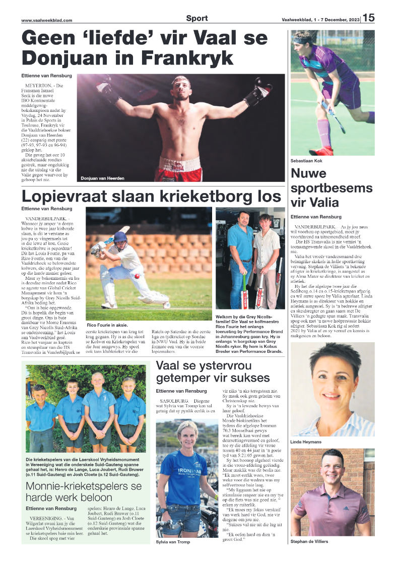 Vaalweekblad, 1 – 7 December, 2023 page 15