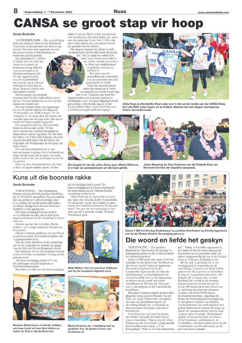 Vaalweekblad, 1 – 7 December, 2023 page 8