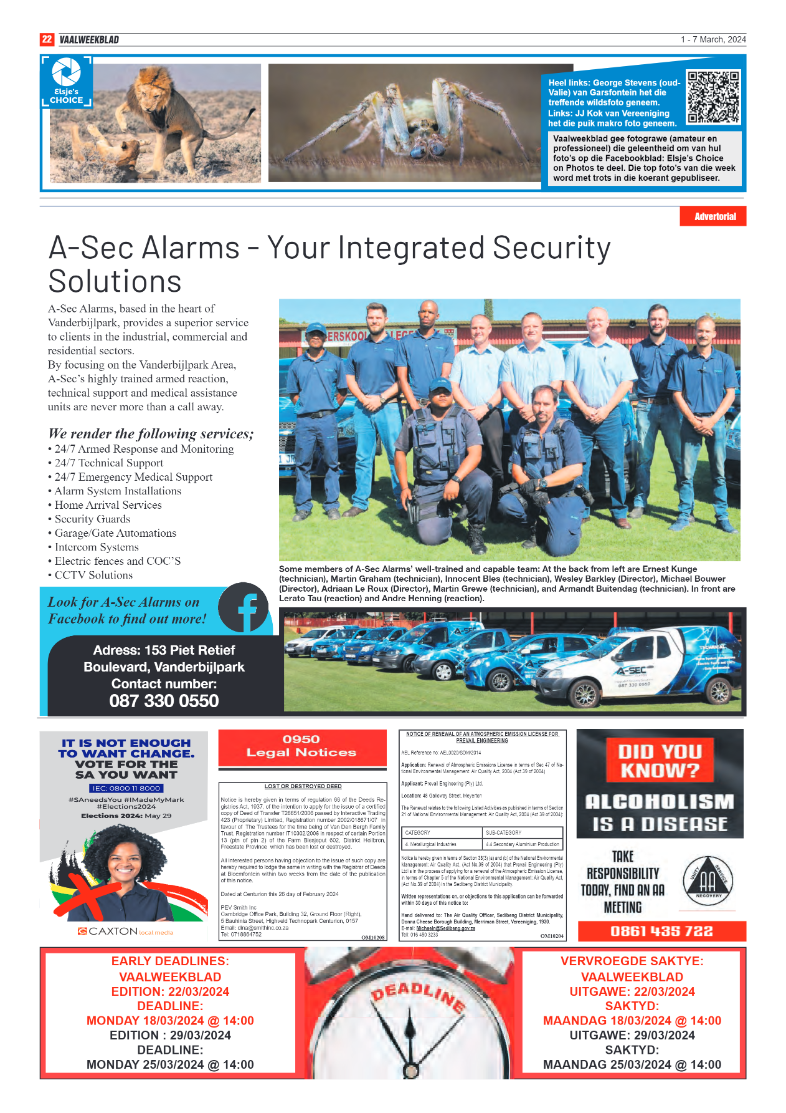 Vaalweekblad – 1 – 7 March, 2024 page 22