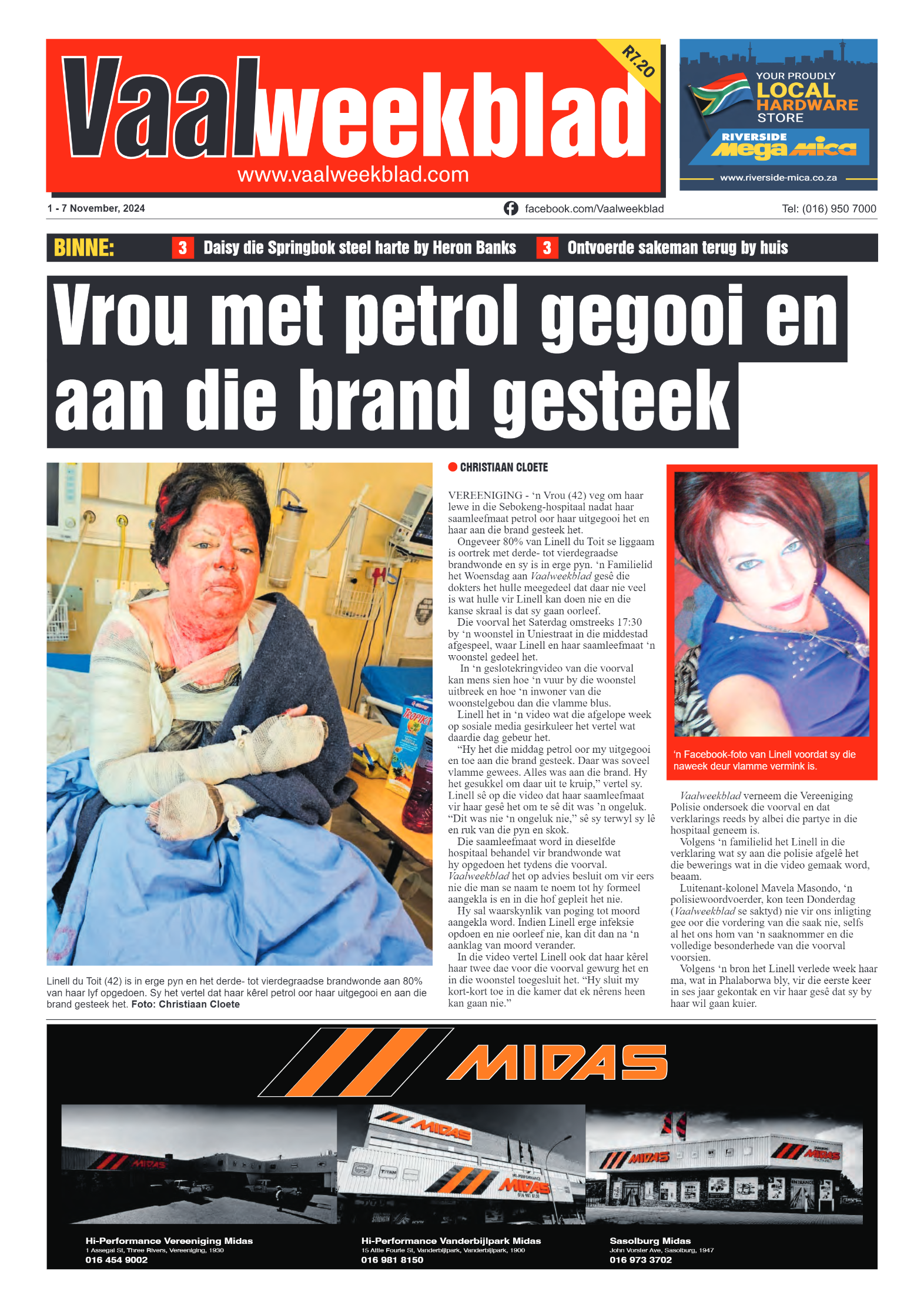 Vaalweekblad – 1 – 7 November, 2024 page 1