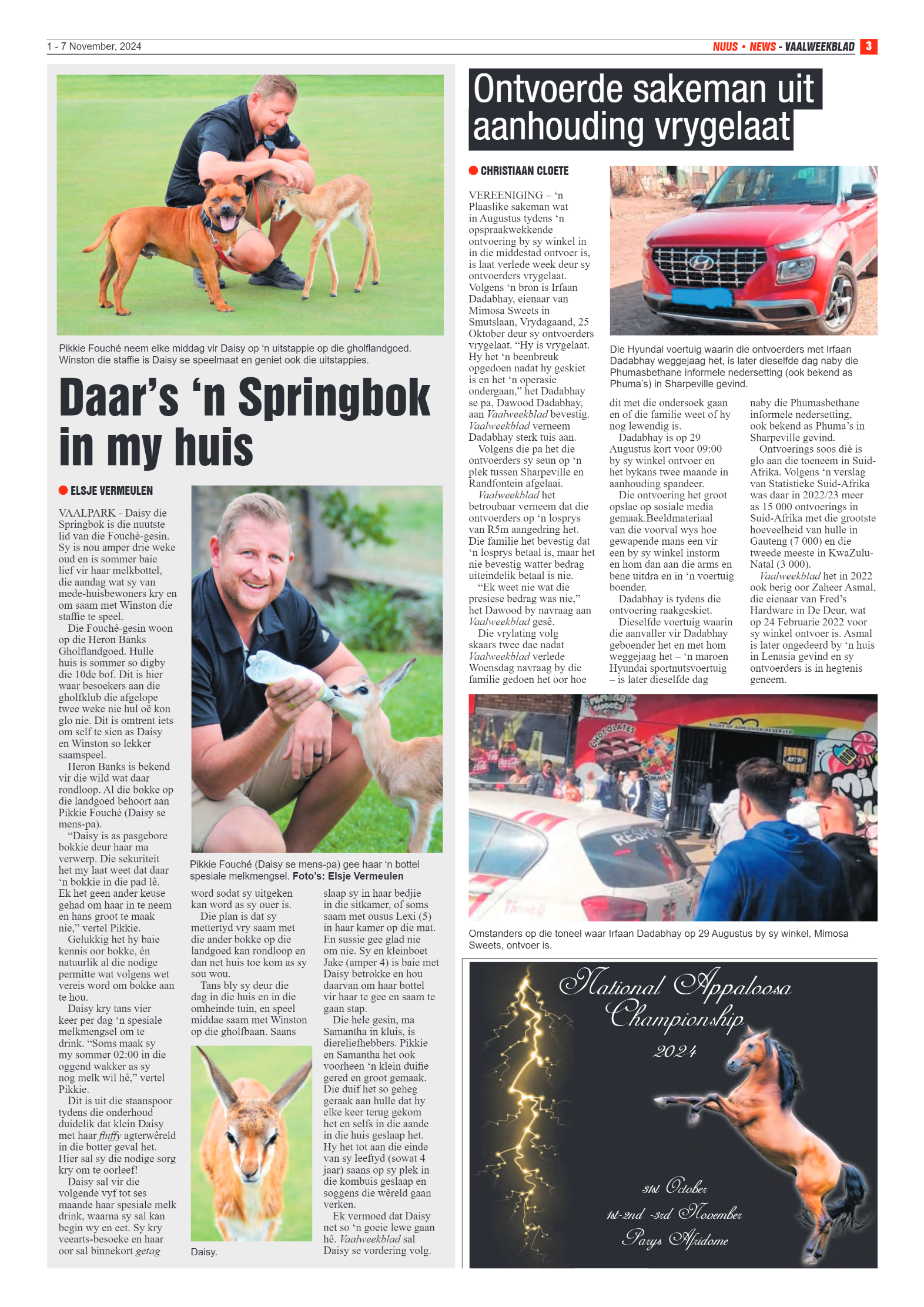 Vaalweekblad – 1 – 7 November, 2024 page 3