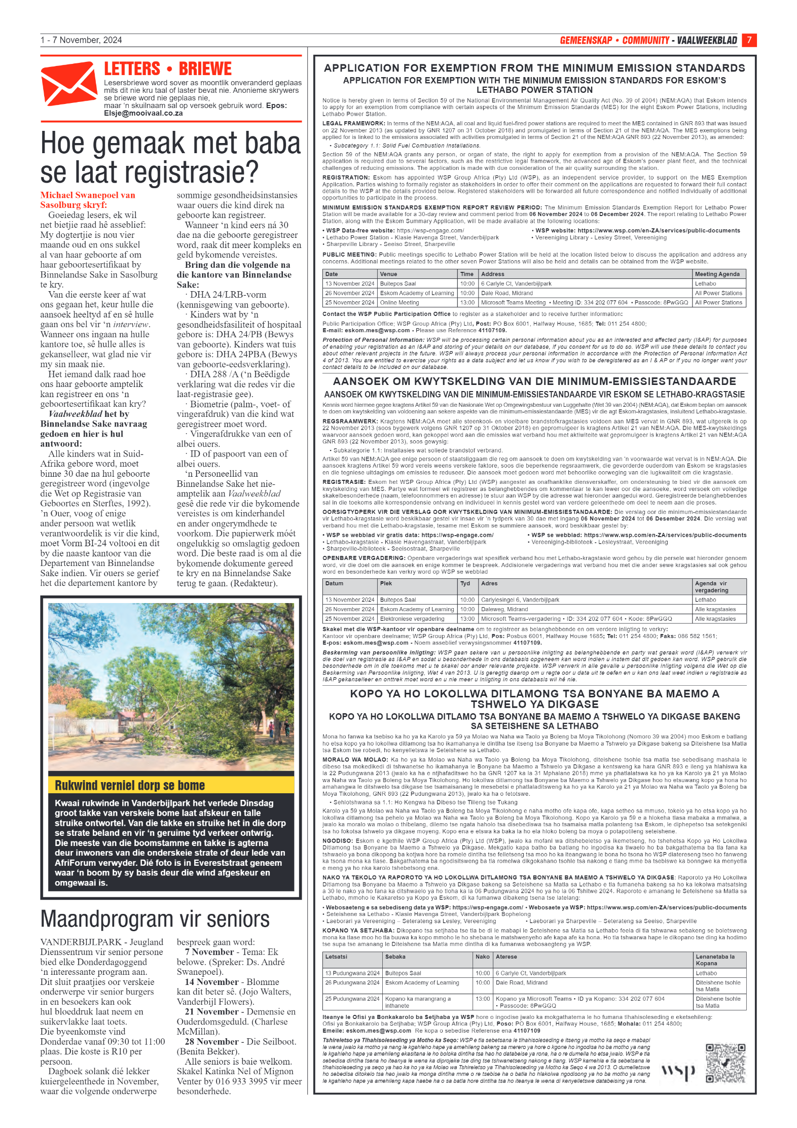 Vaalweekblad – 1 – 7 November, 2024 page 7