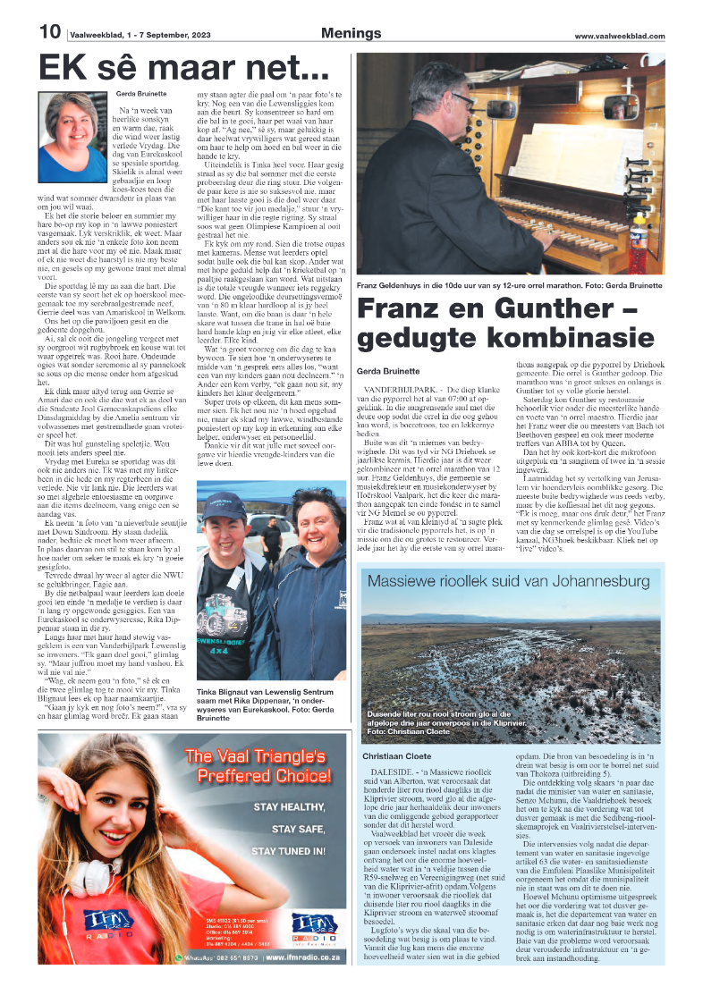 Vaalweekblad, 1 – 7 September, 2023 page 10