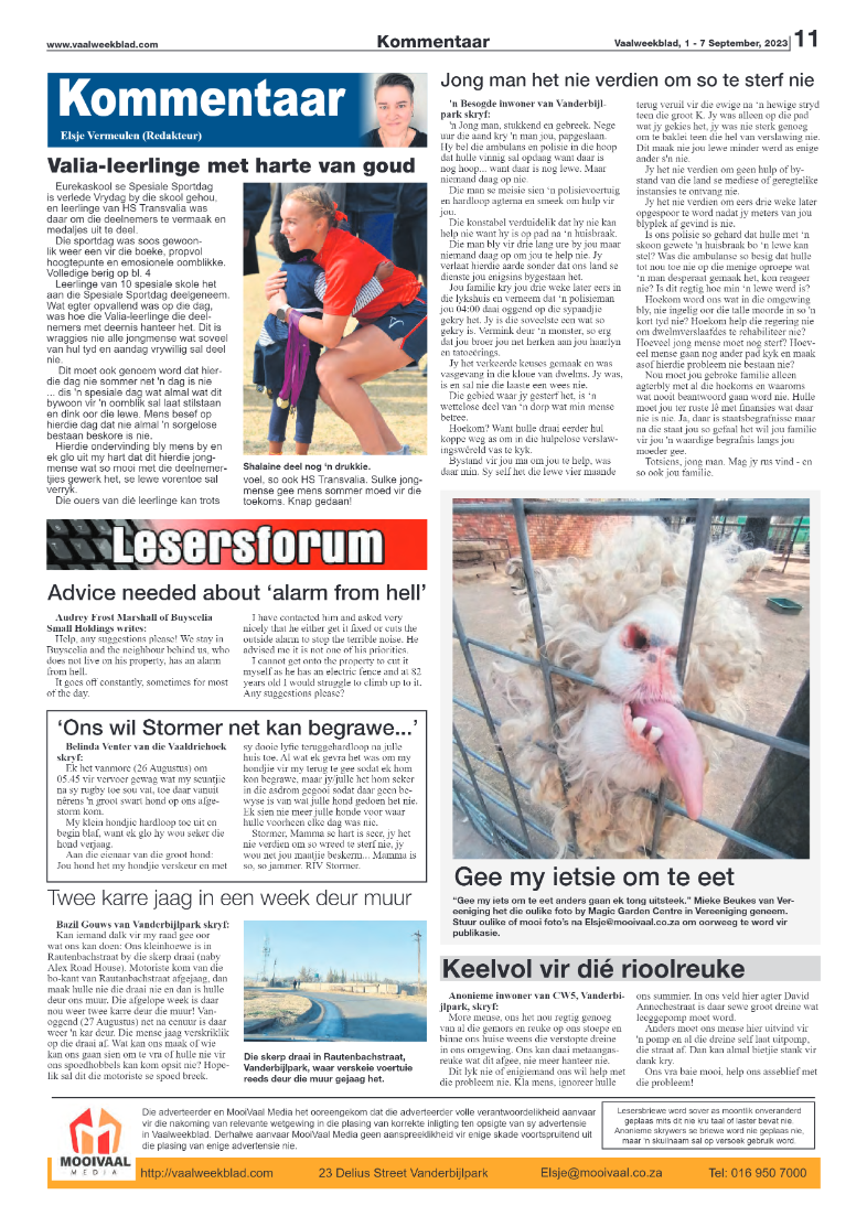 Vaalweekblad, 1 – 7 September, 2023 page 11
