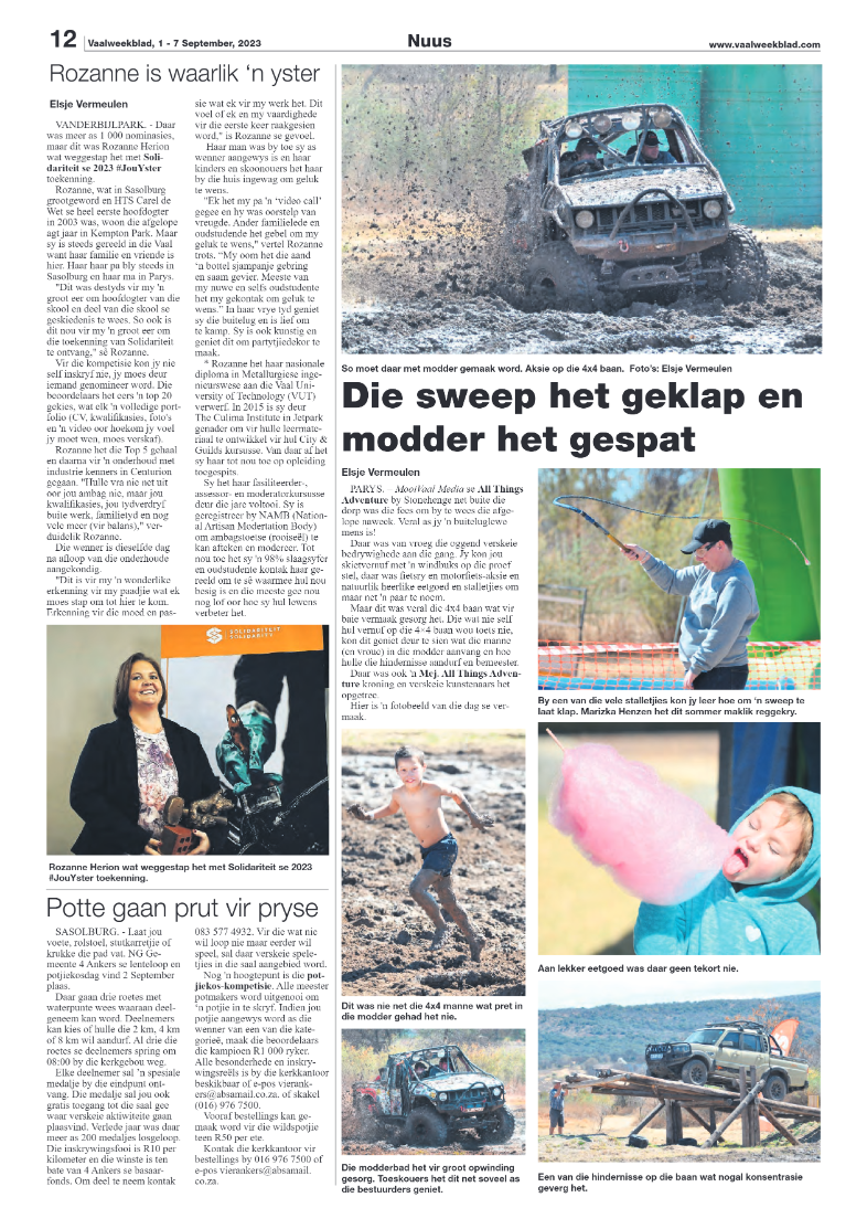 Vaalweekblad, 1 – 7 September, 2023 page 12
